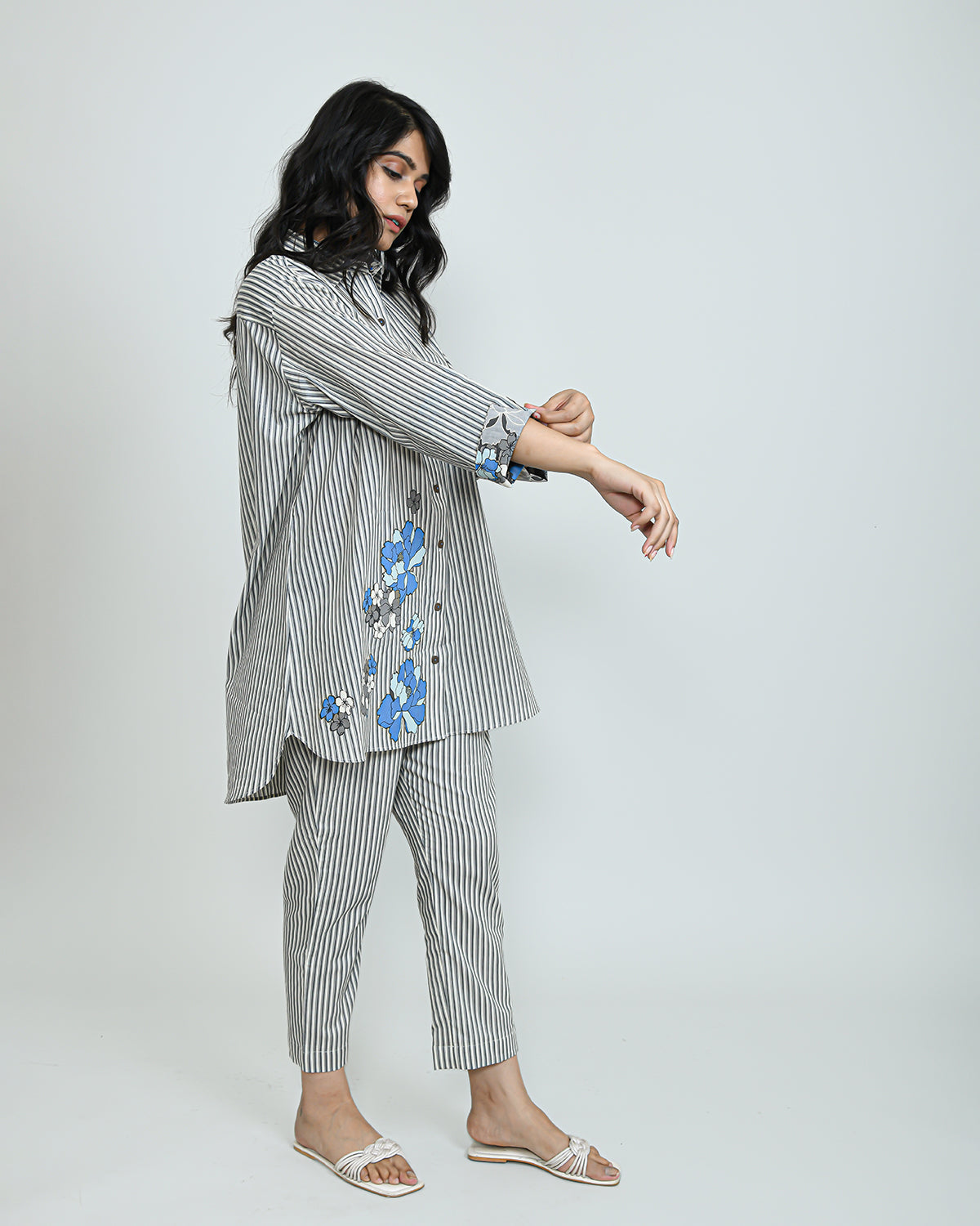 Grey Flora Co-ord Set