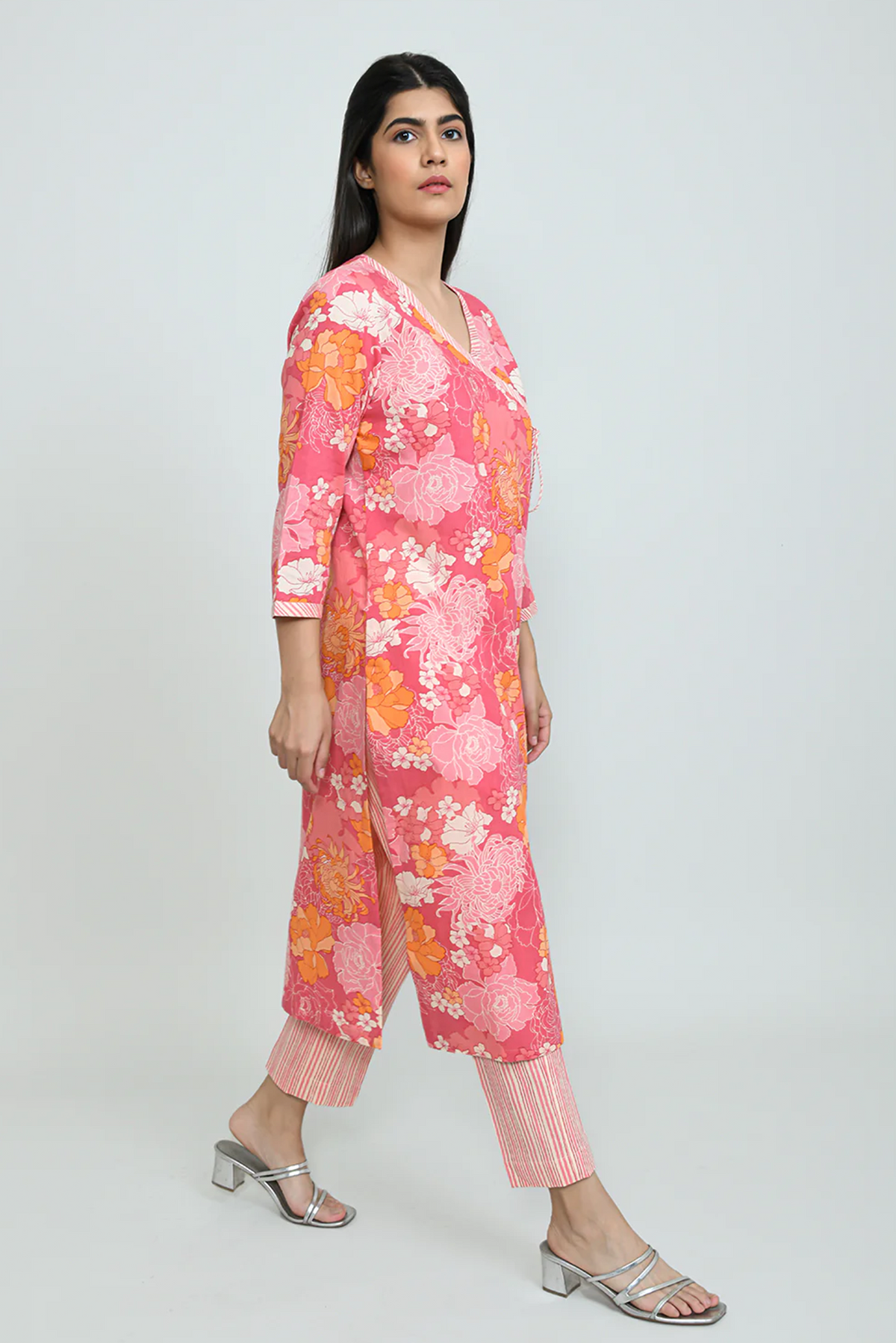 Pink Angarkha Kurta Set