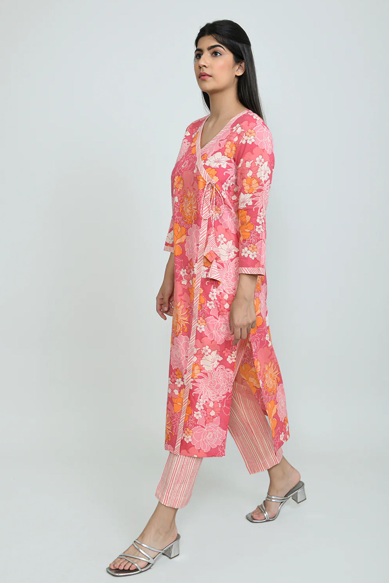 Pink Angarkha Kurta Set