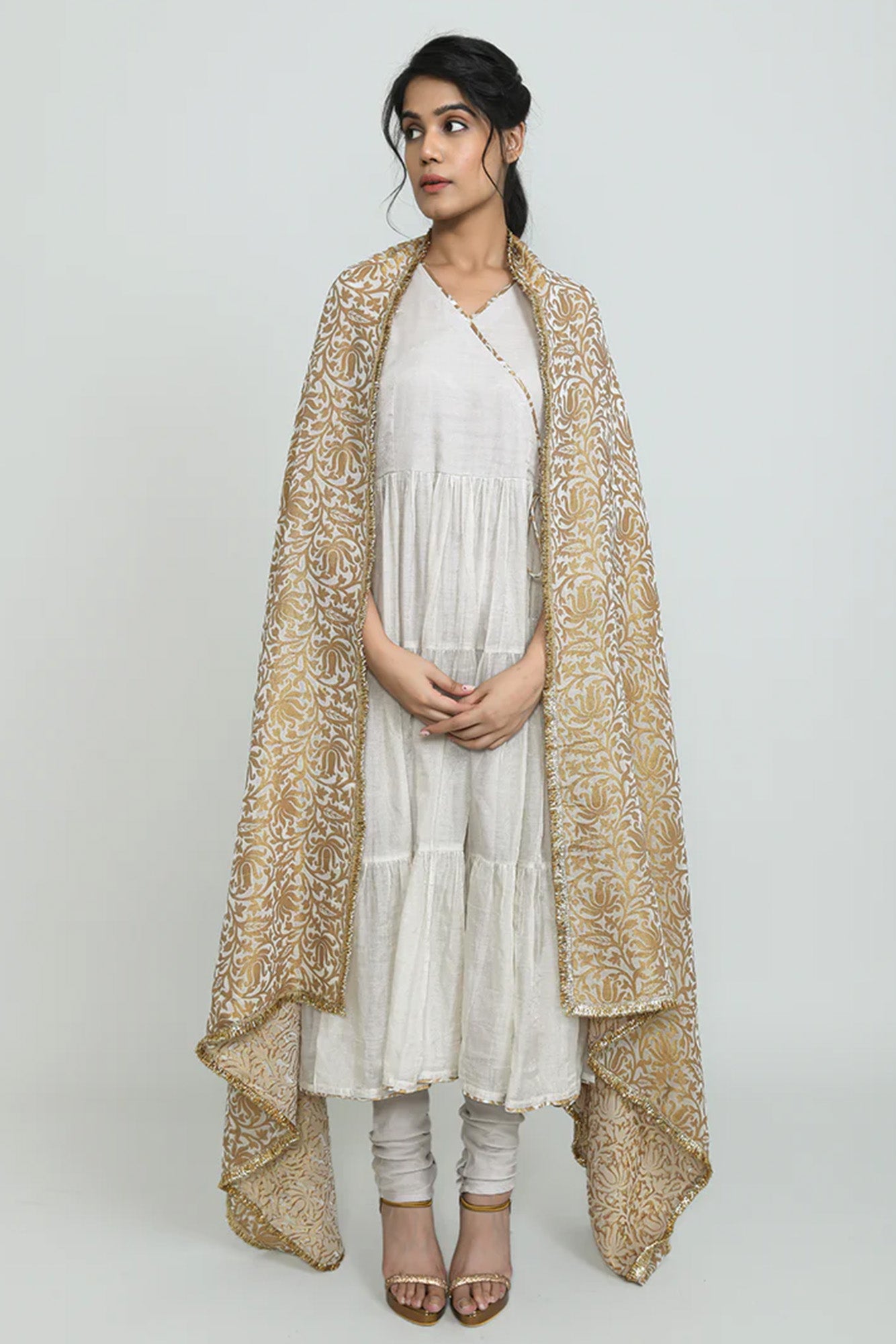 Alamzeb Tissue Angarkha Suit