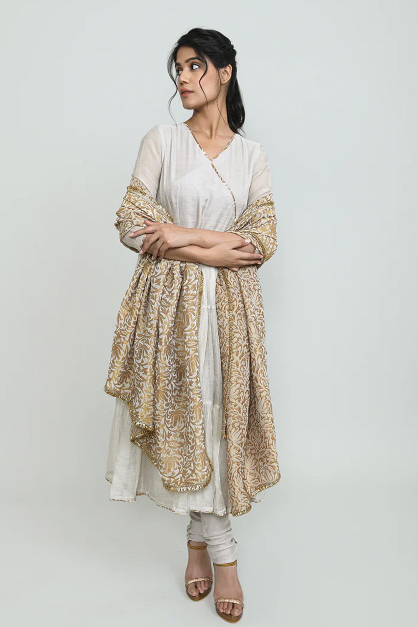 Alamzeb Tissue Angarkha Suit