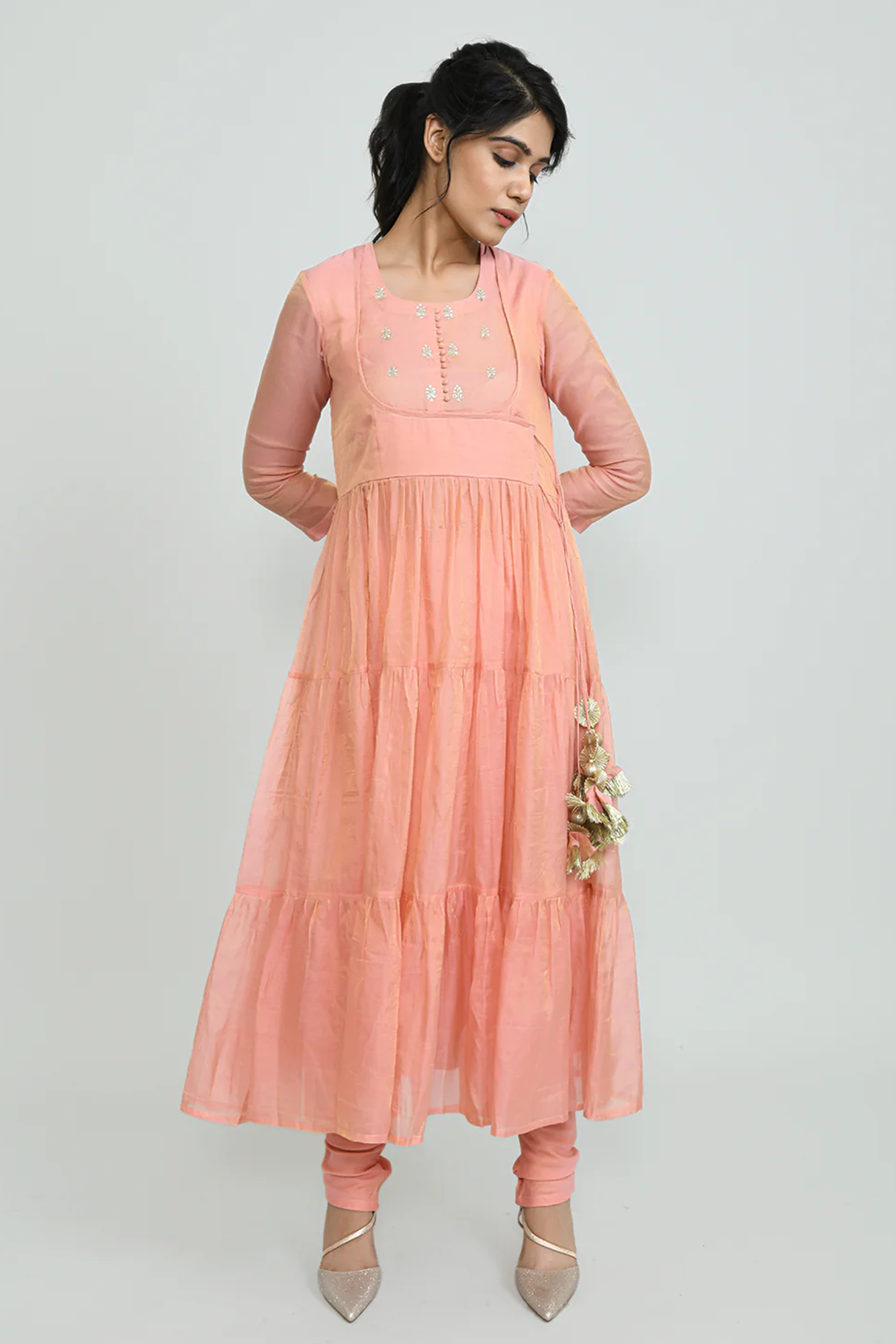 Mallikajaan Tissue Angarkha Suit