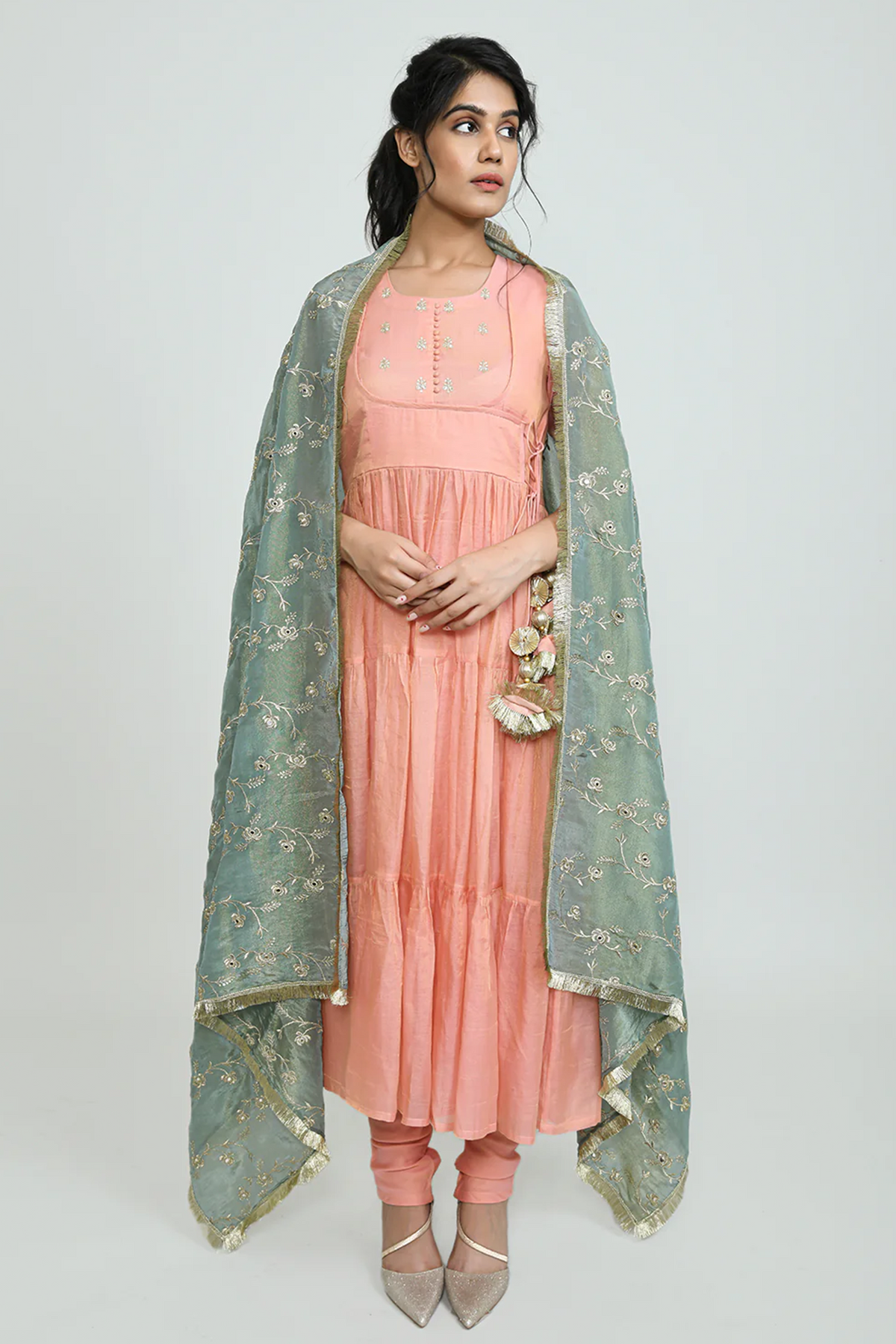 Mallikajaan Tissue Angarkha Suit