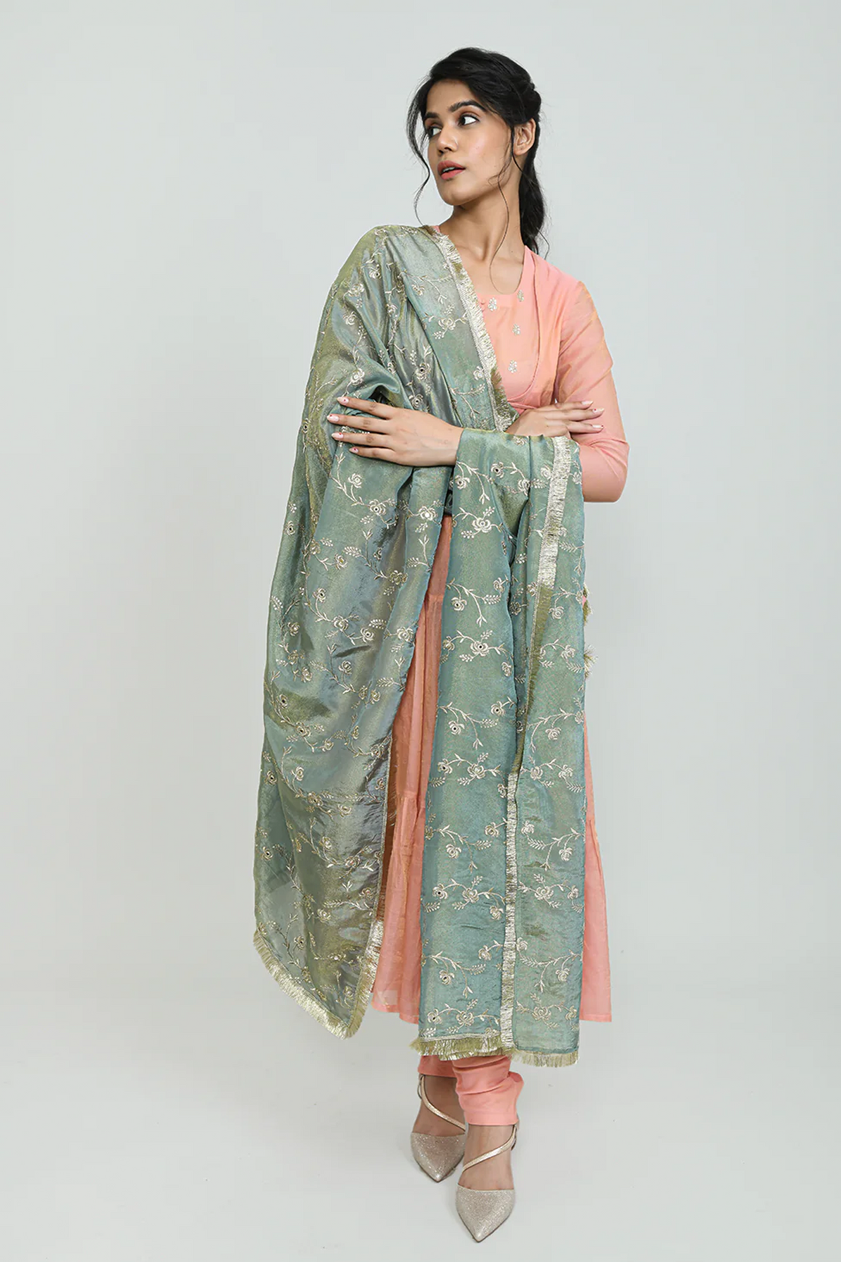 Mallikajaan Tissue Angarkha Suit