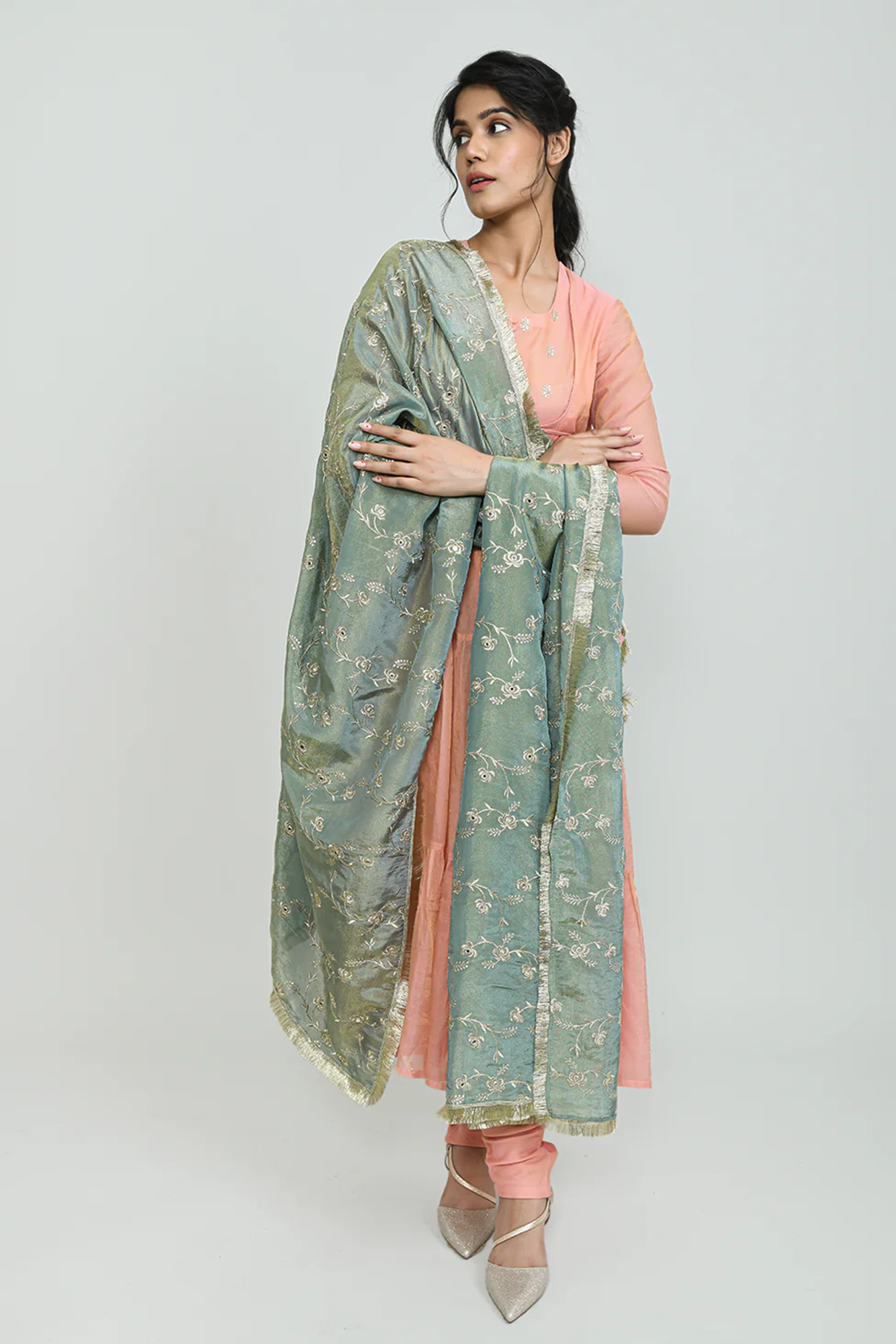 Mallikajaan Tissue Angarkha Suit