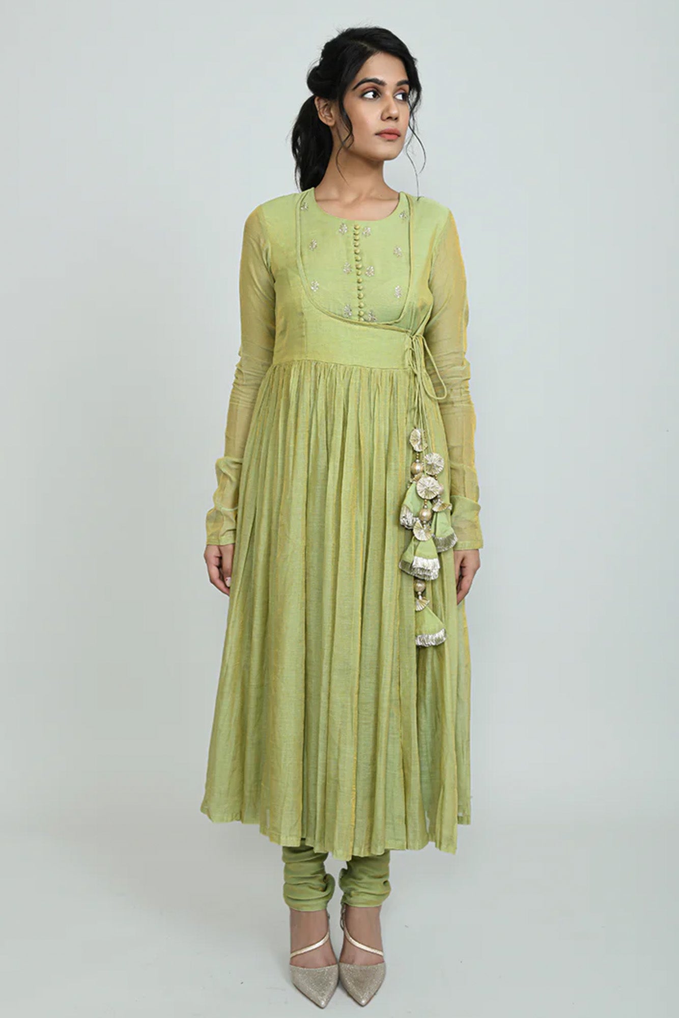 Bibbojaan Tissue Angarkha Suit