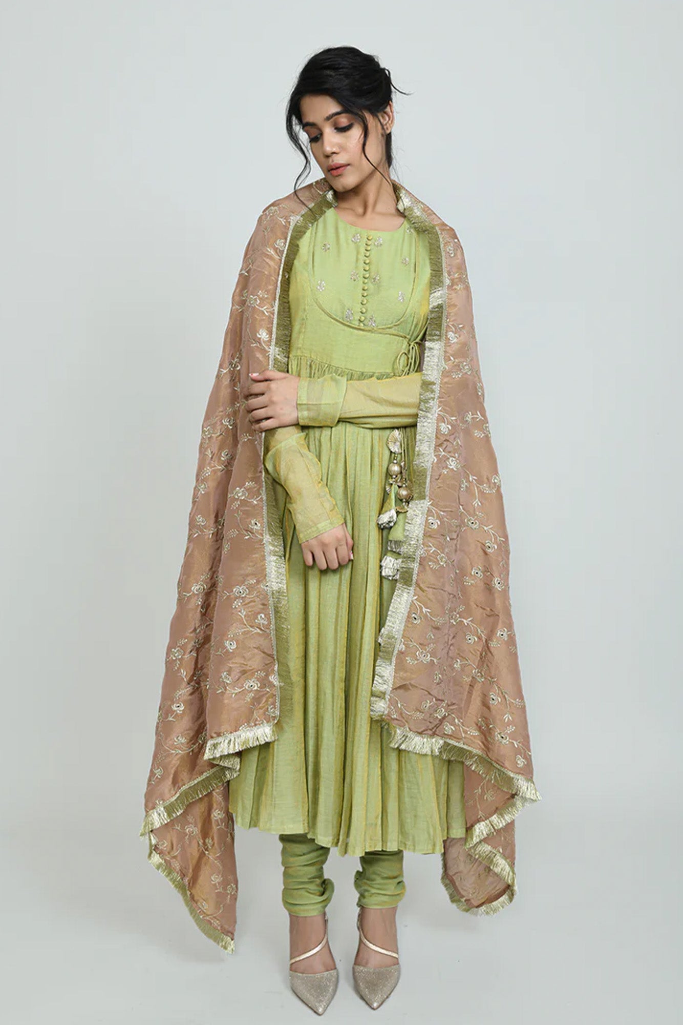 Bibbojaan Tissue Angarkha Suit