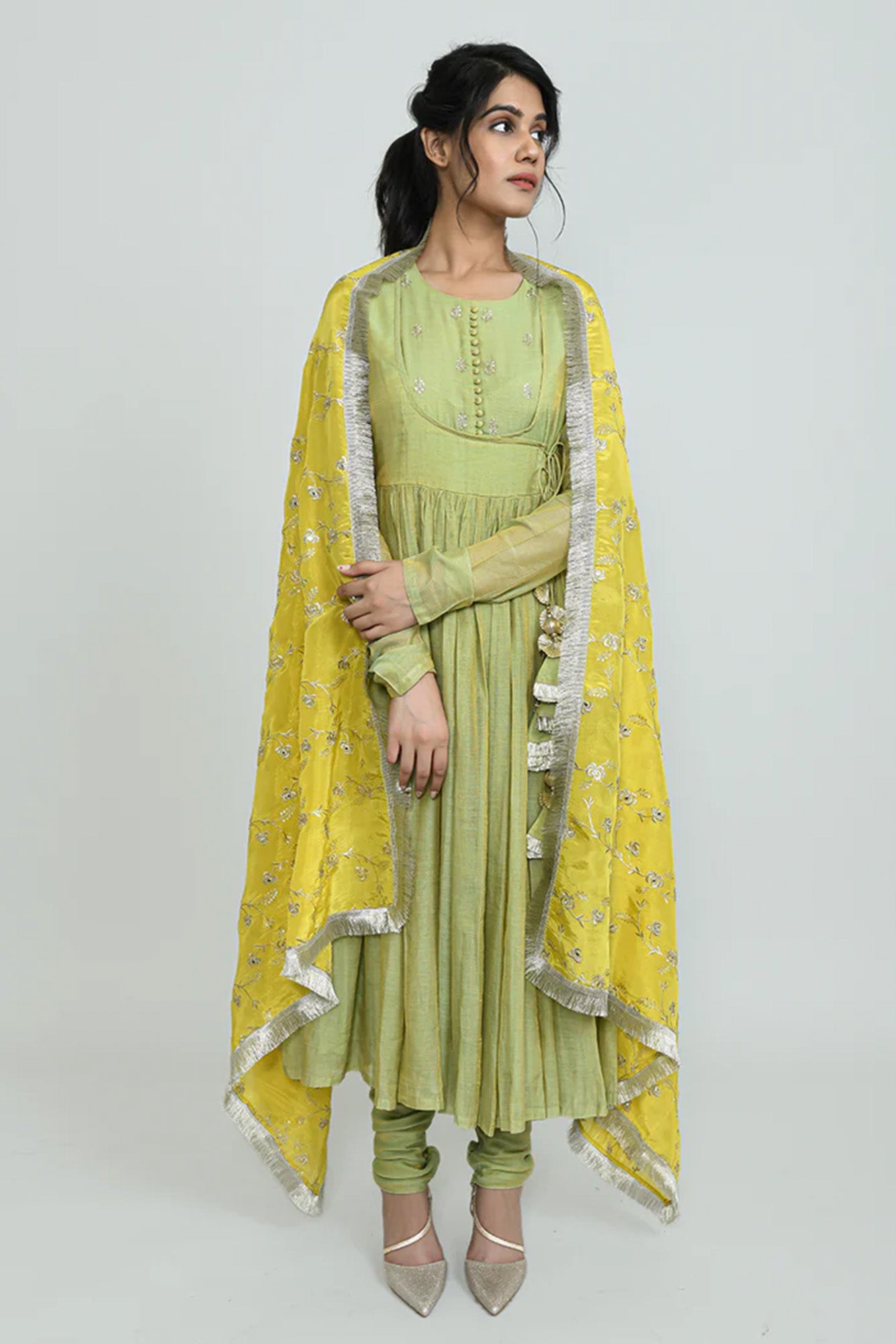 Bibbojaan Tissue Angarkha Suit