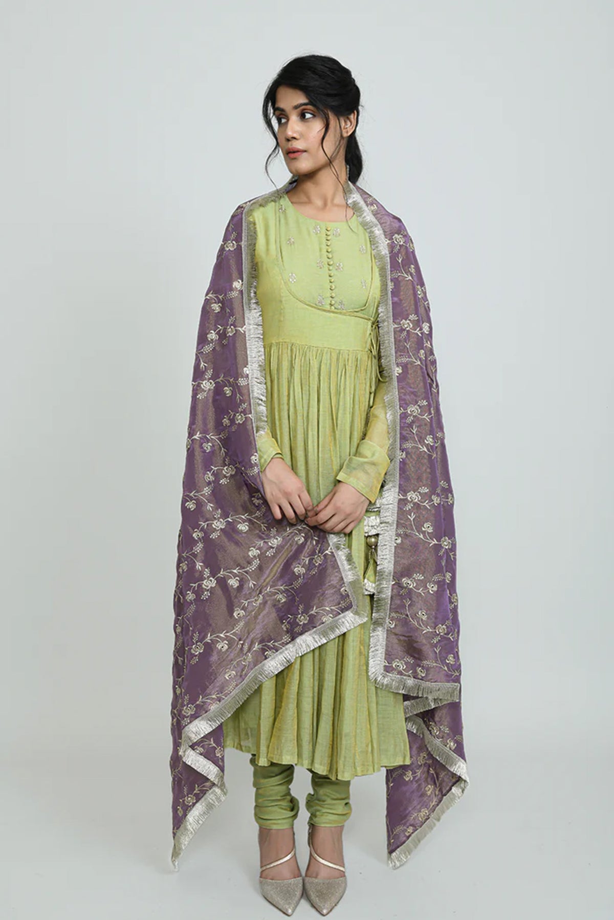 Bibbojaan Tissue Angarkha Suit