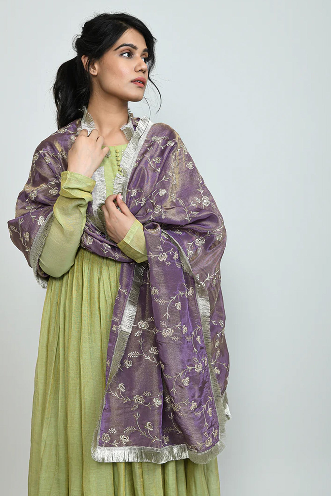 Bibbojaan Tissue Angarkha Suit