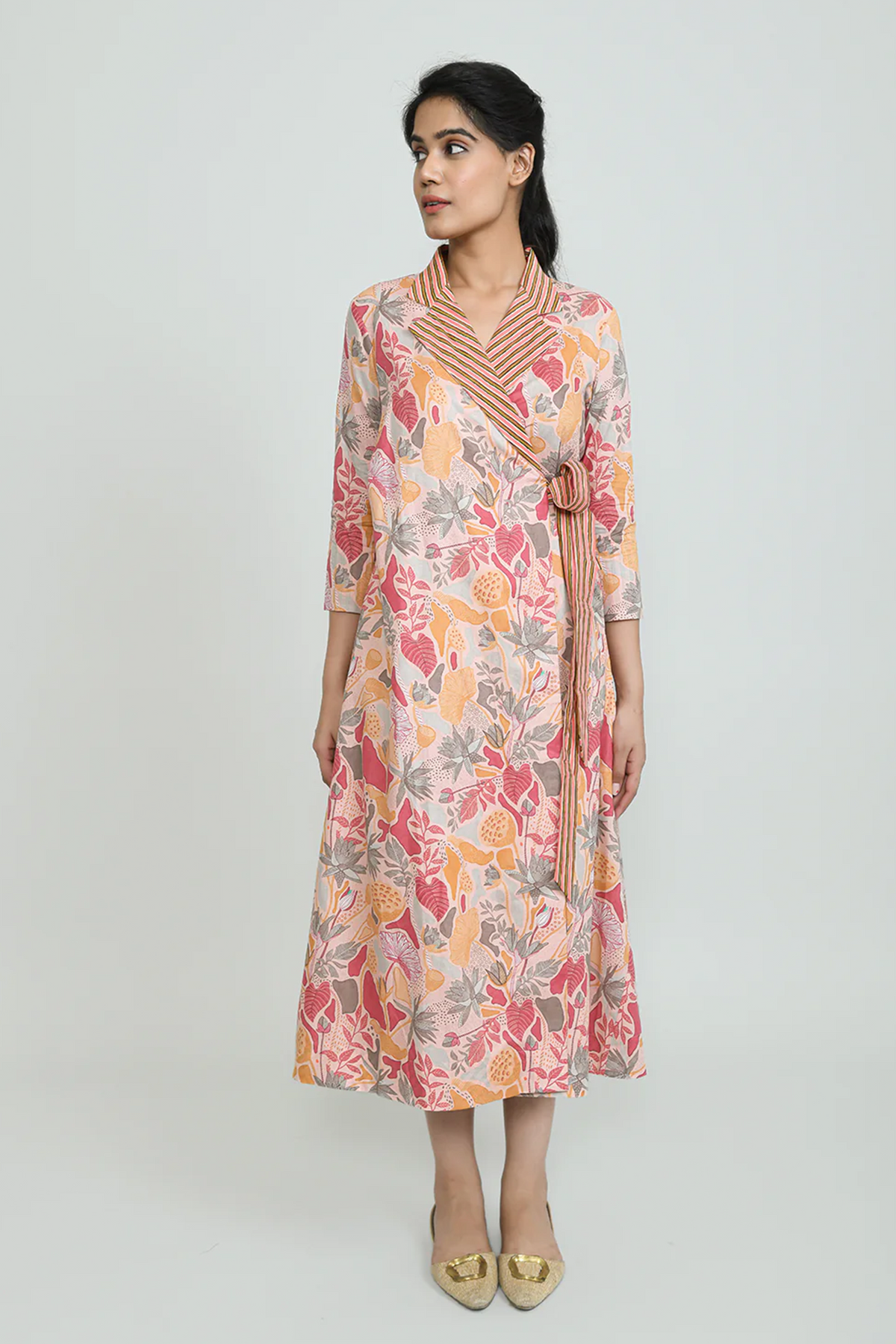 Peach Wrap Dress