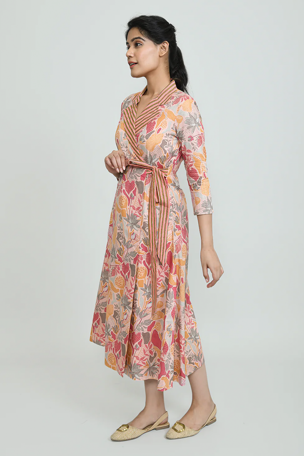 Peach Wrap Dress