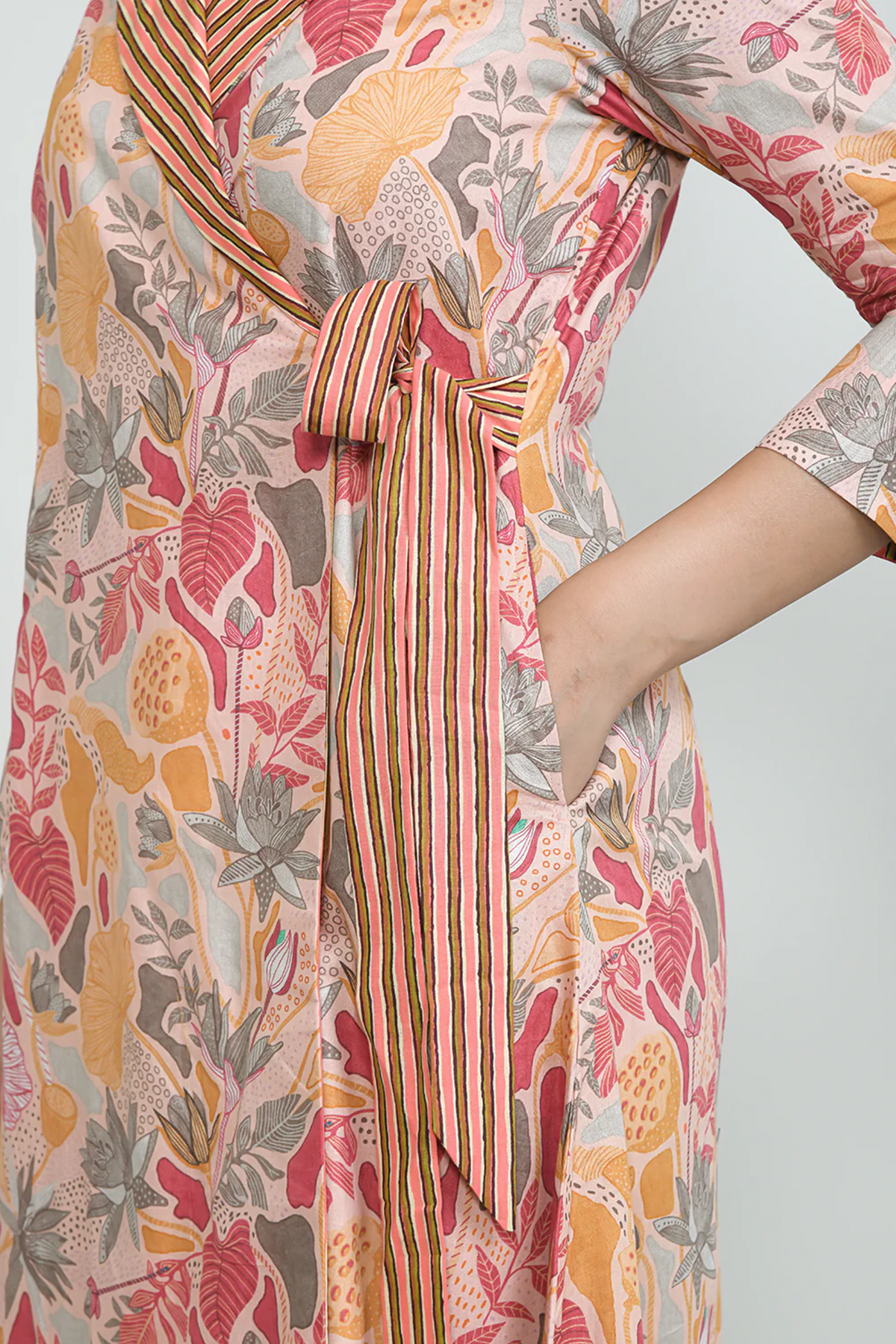 Peach Wrap Dress
