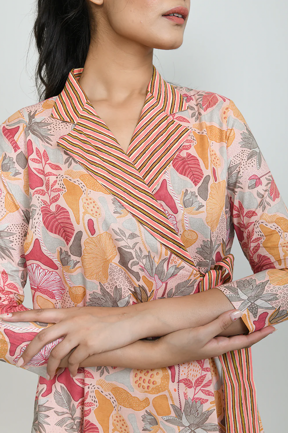 Peach Wrap Dress