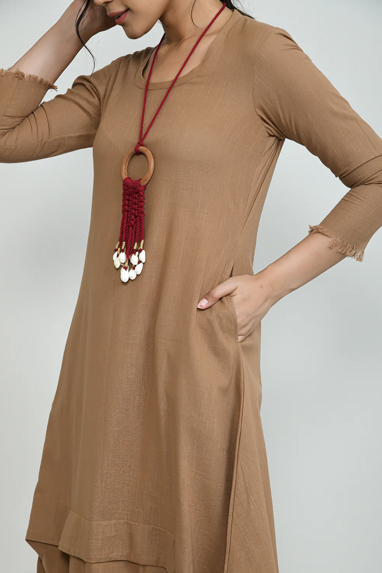 Sand Boho Balloon Dress