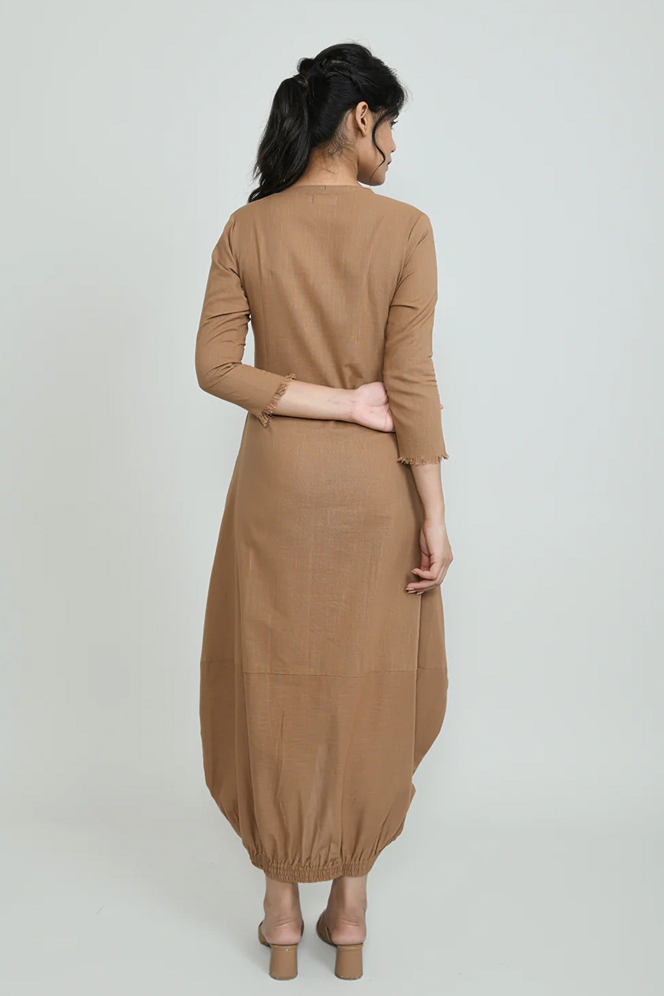 Sand Boho Balloon Dress