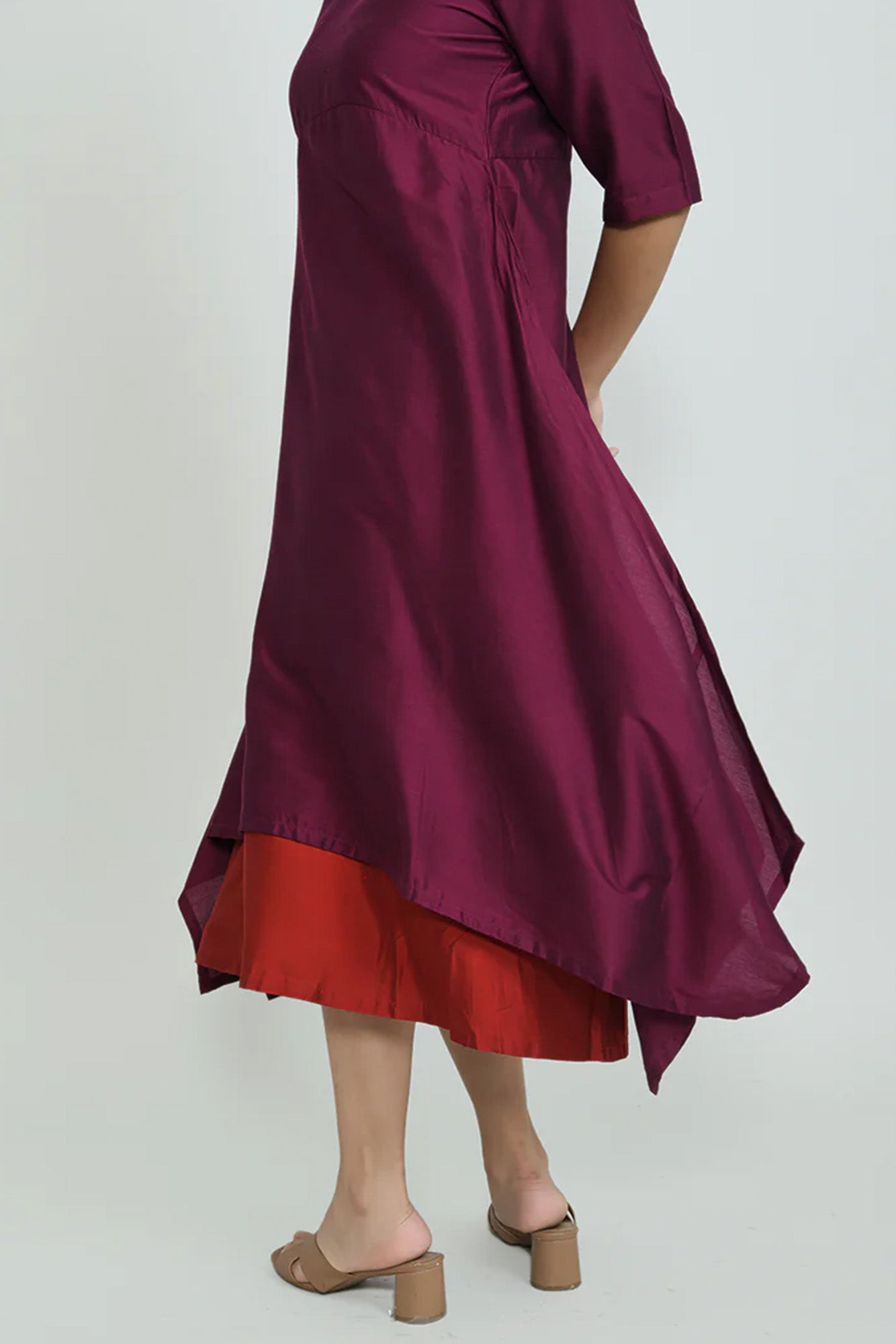 Burgandy Luxe Handkerchief Dress