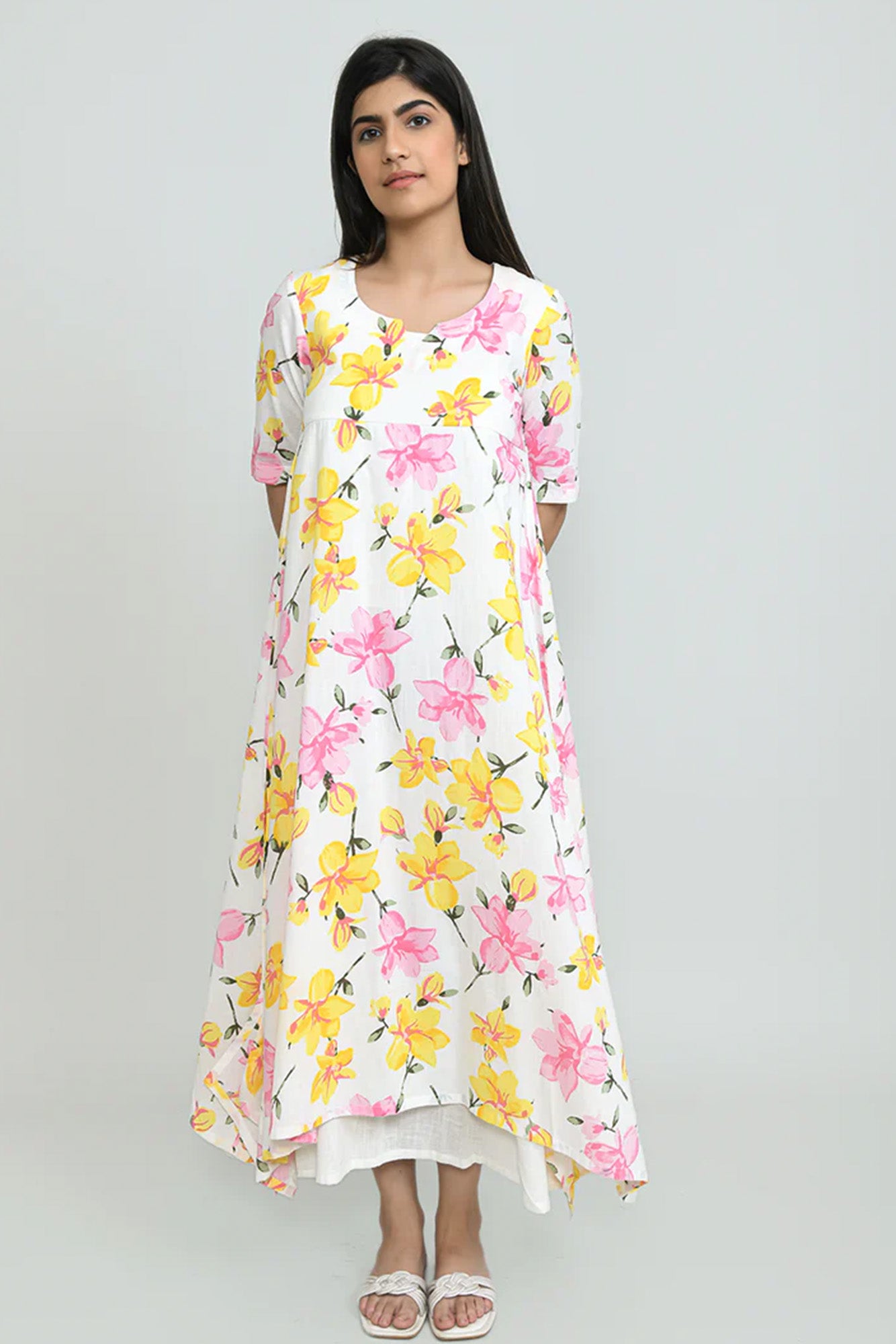 Bright Floral Handerkerchief Dress