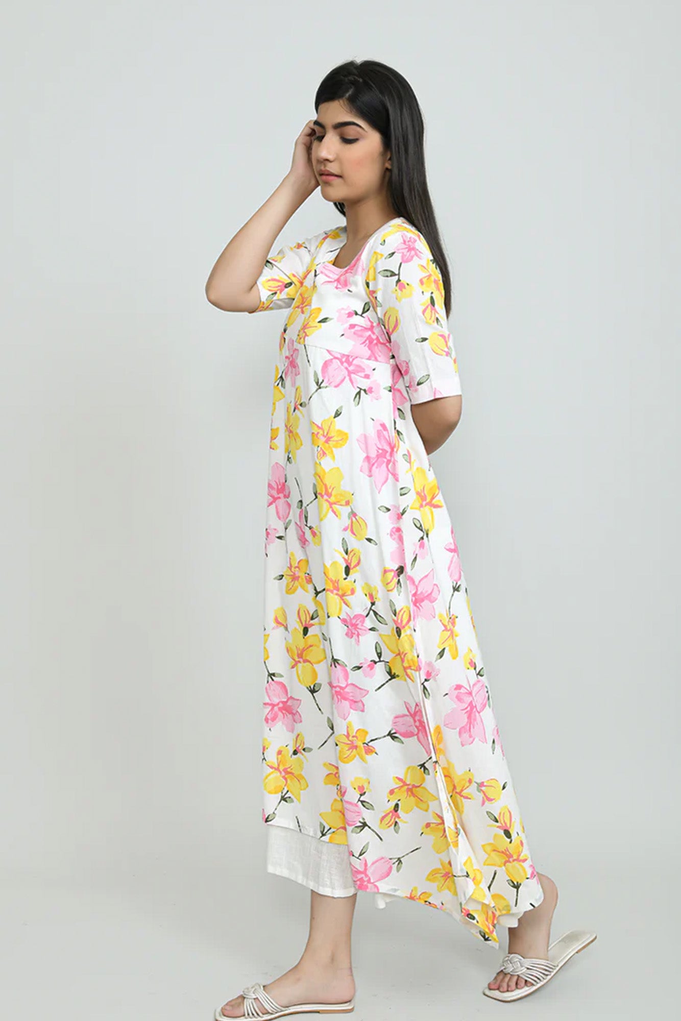 Bright Floral Handerkerchief Dress