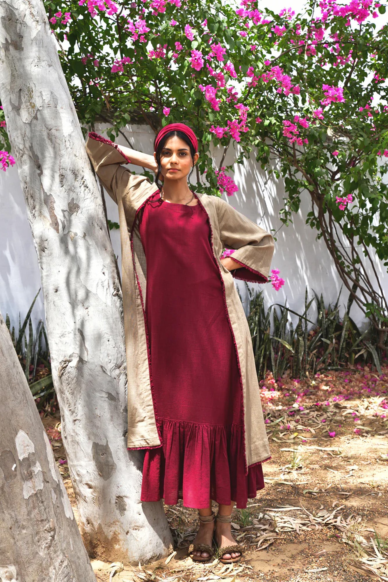 Beige Sufi Faiz Co-ord Set