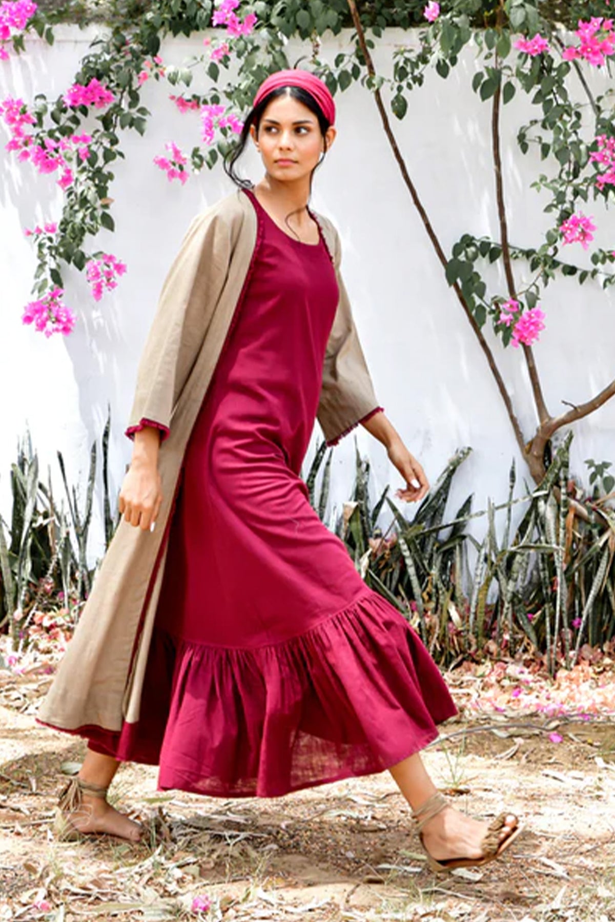 Beige Sufi Faiz Co-ord Set