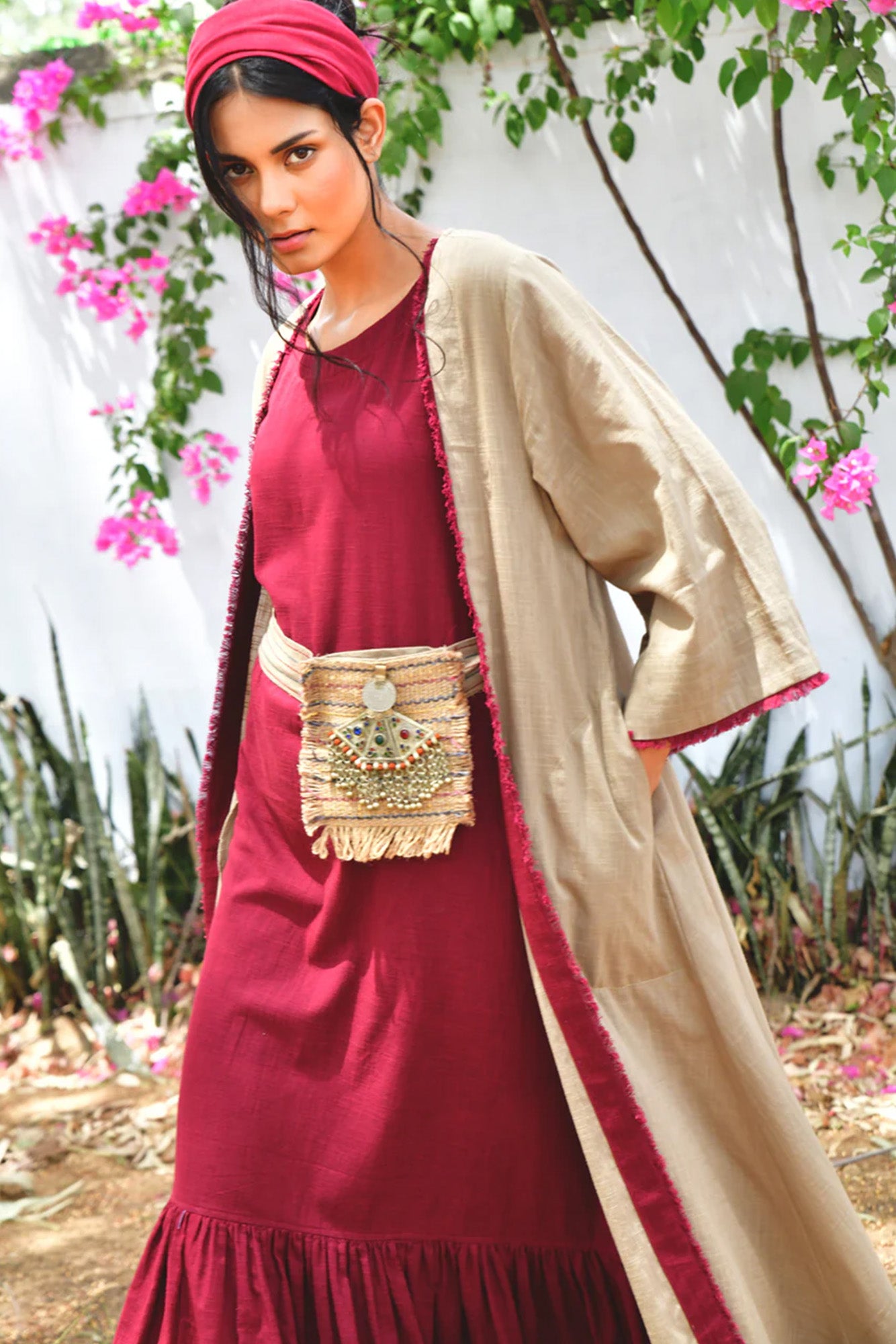 Beige Sufi Faiz Co-ord Set