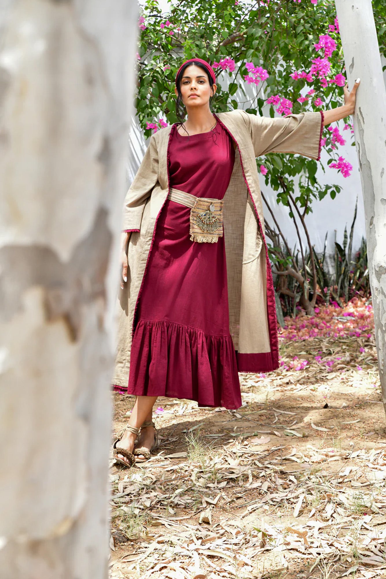 Beige Sufi Faiz Co-ord Set