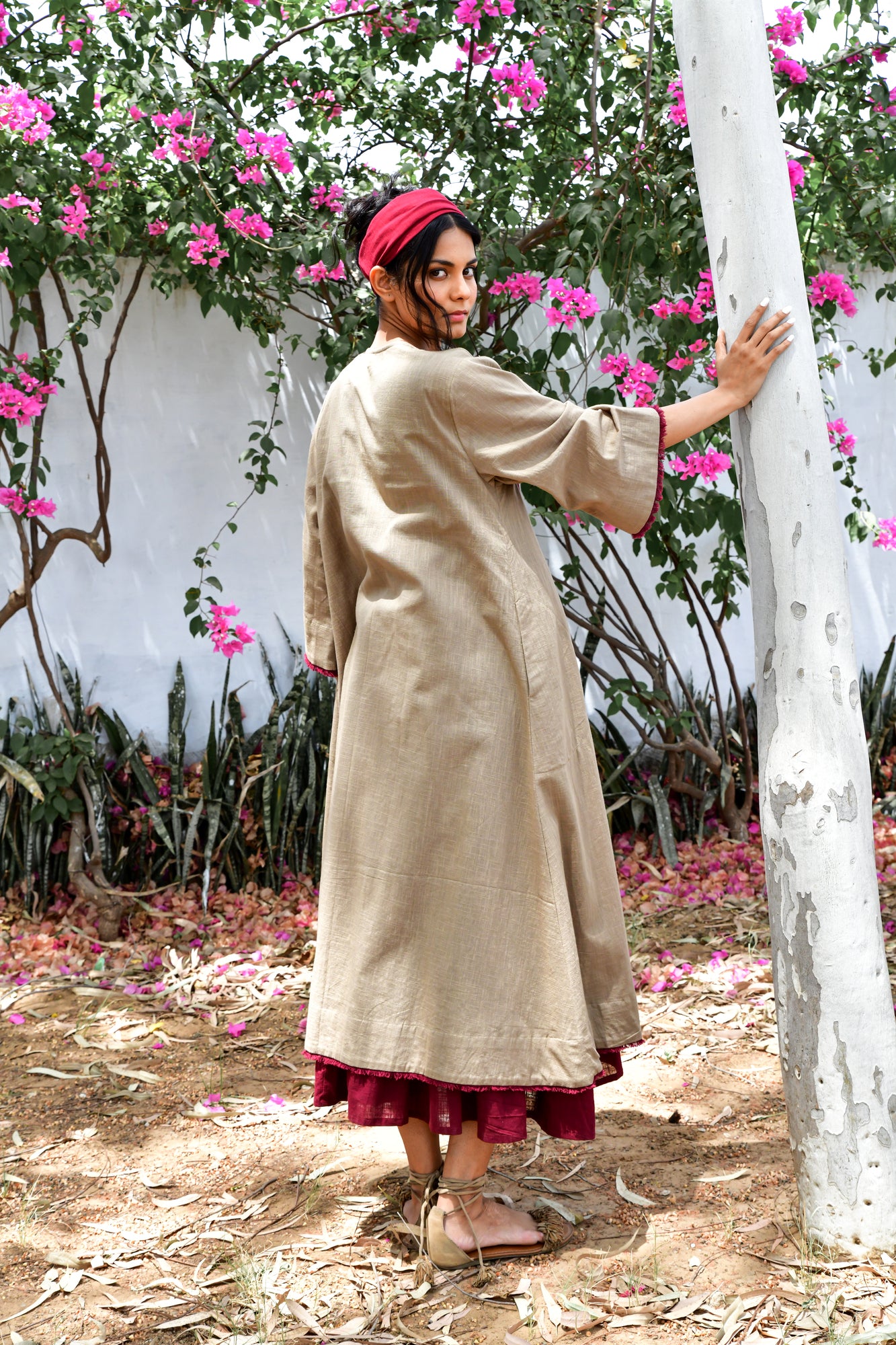 Beige Sufi Faiz Co-ord Set