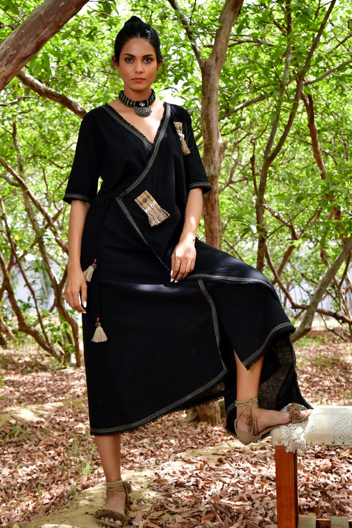 Black Sufi Azal Boho Dress