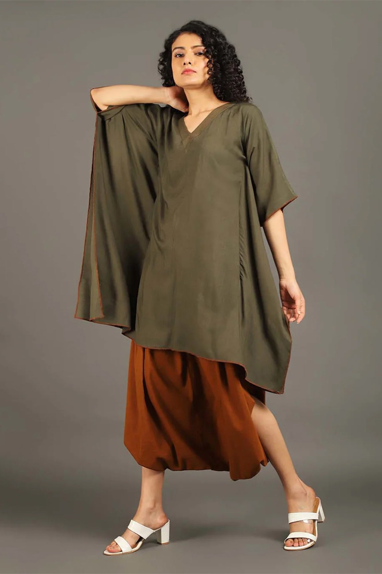 Army Green Sufi Sage Co-ord Set
