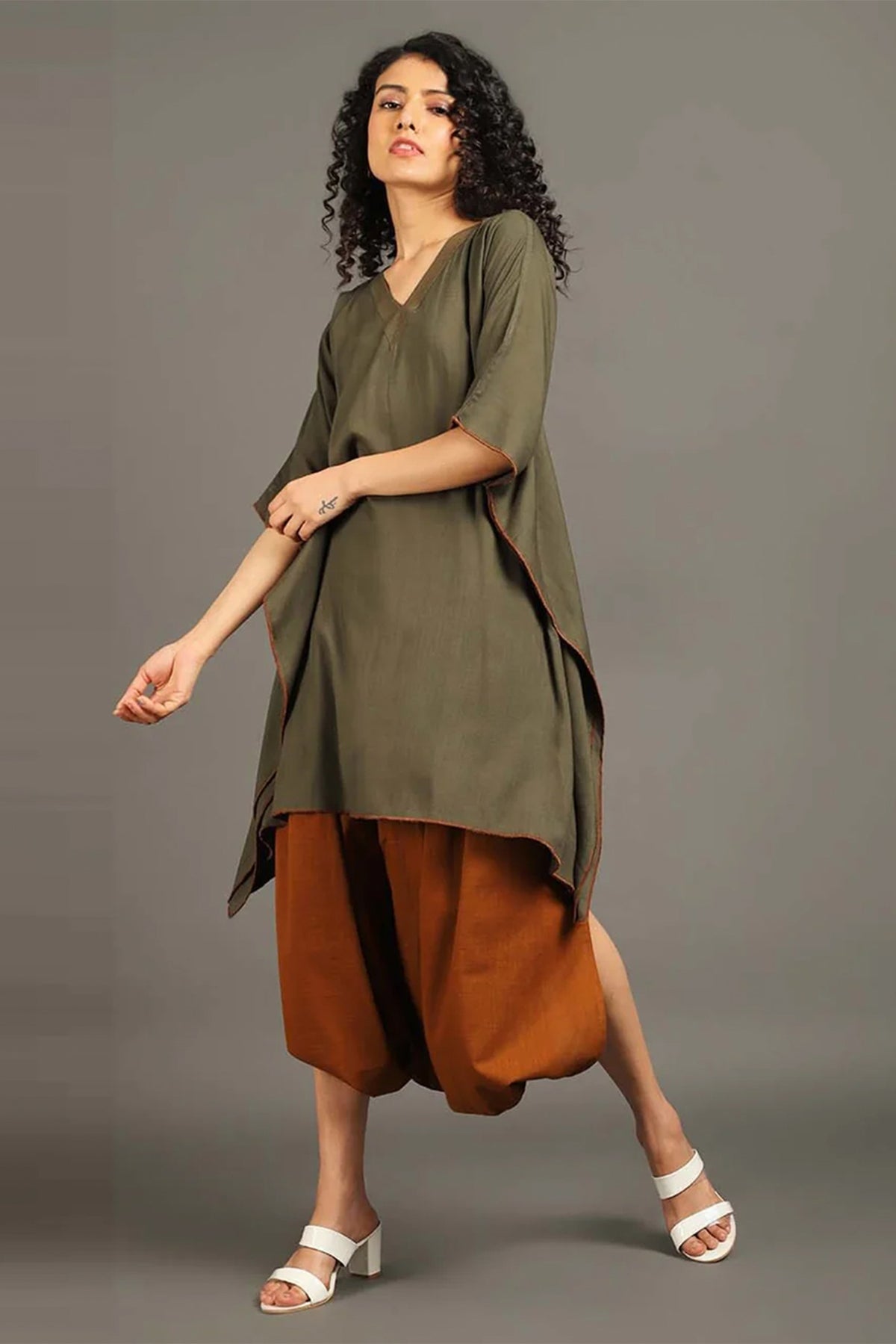 Army Green Sufi Sage Co-ord Set