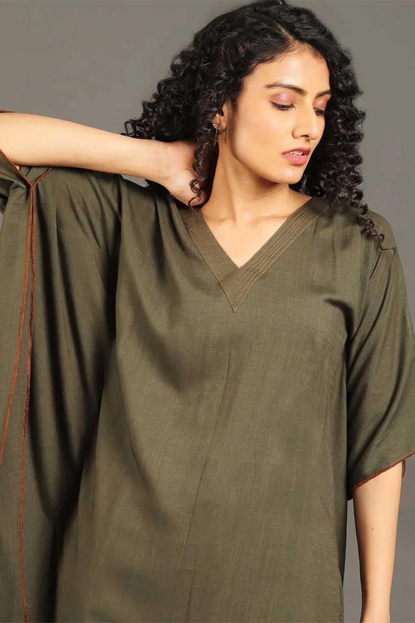 Army Green Sufi Sage Co-ord Set