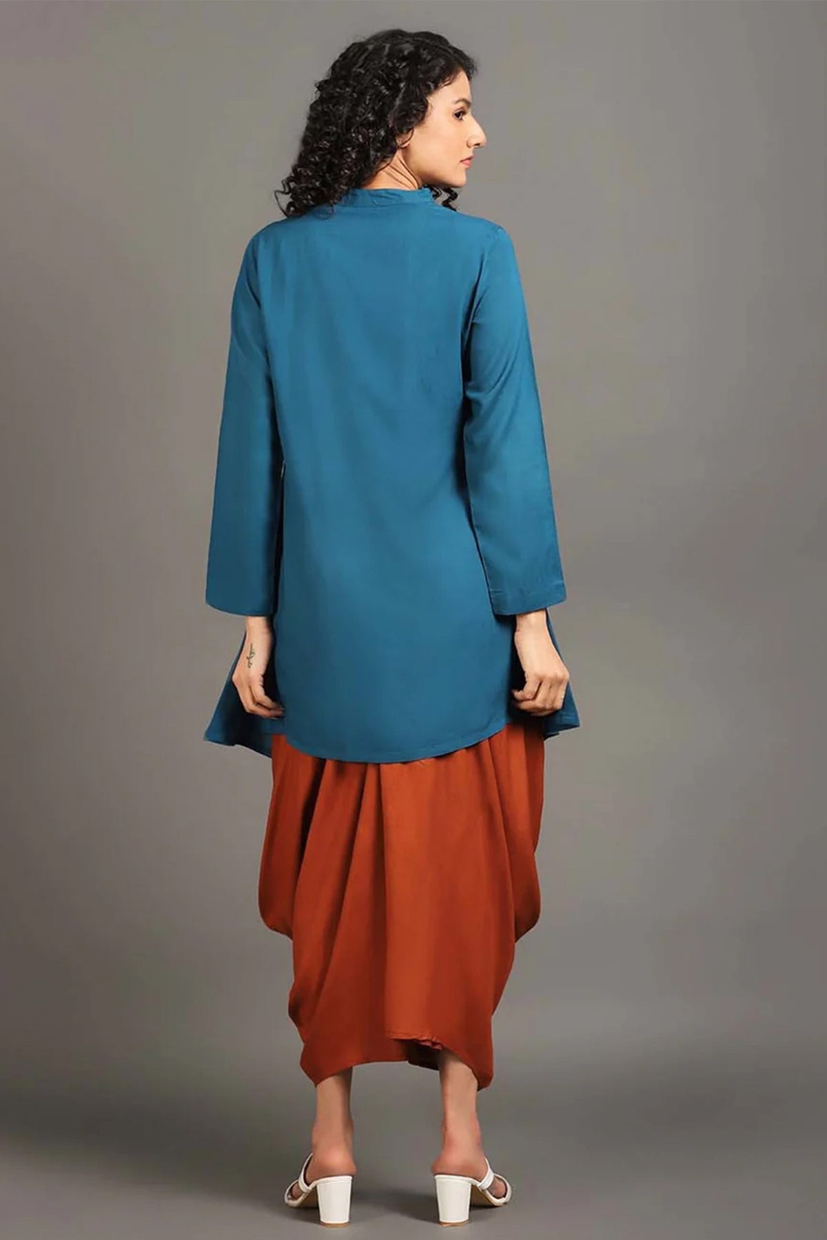 Teal Blue Sufi Saga Co-ord Set