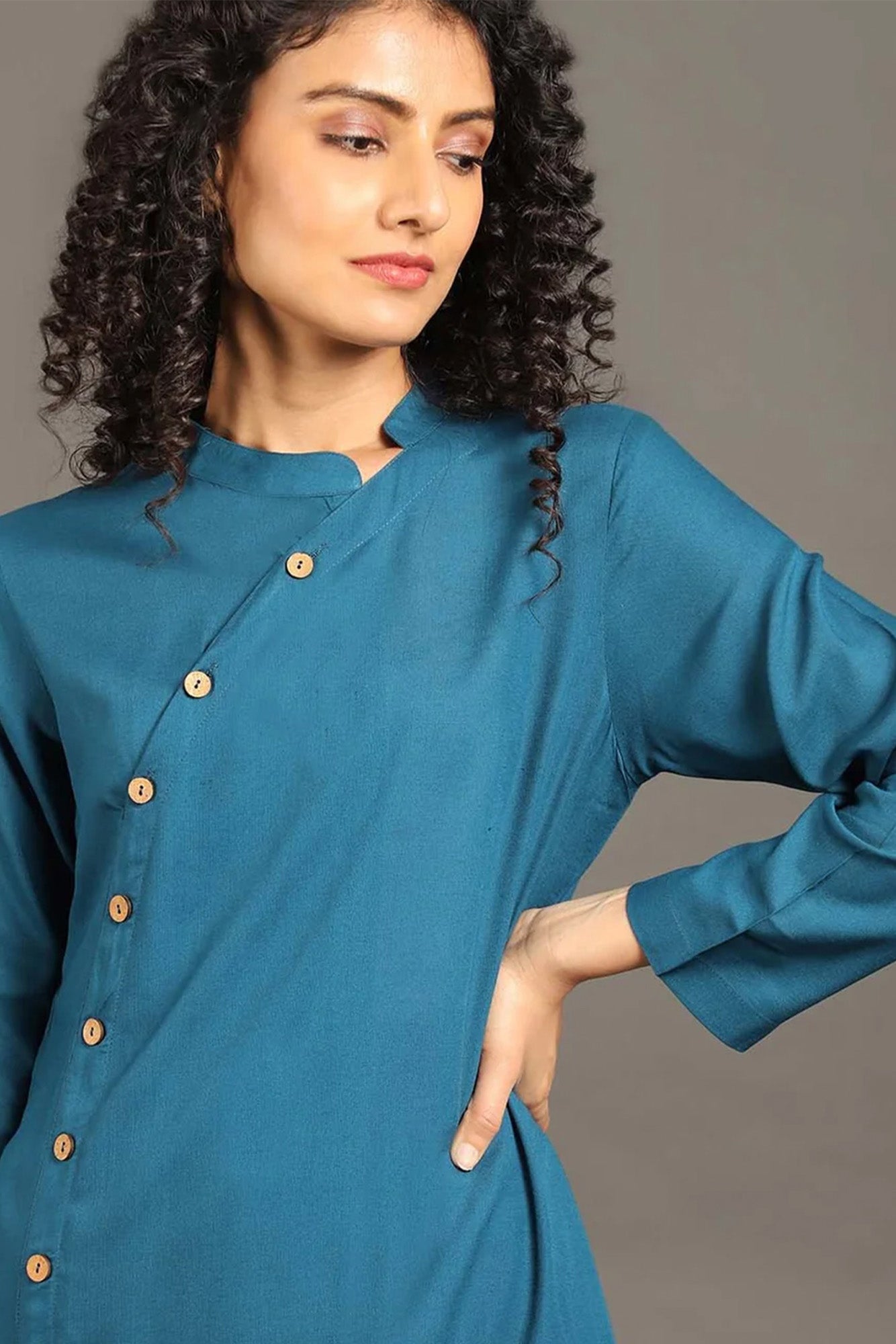 Teal Blue Sufi Saga Co-ord Set