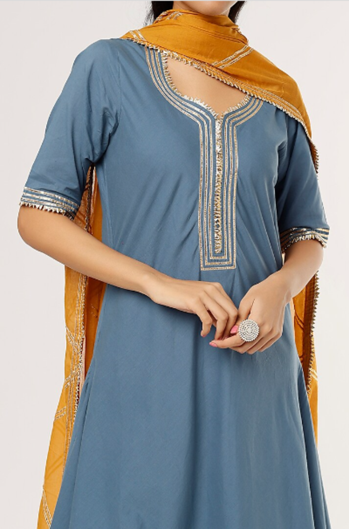 Teal Saira Double Layered Dress