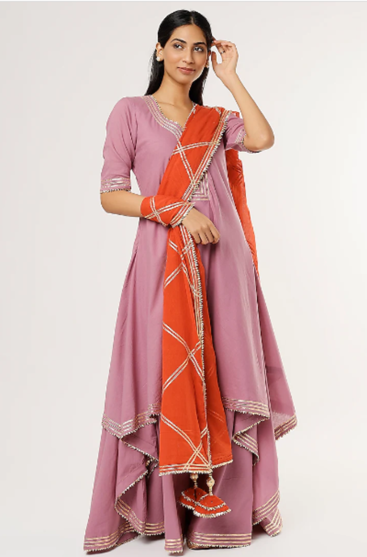 Lavender Saira Double Layered Set