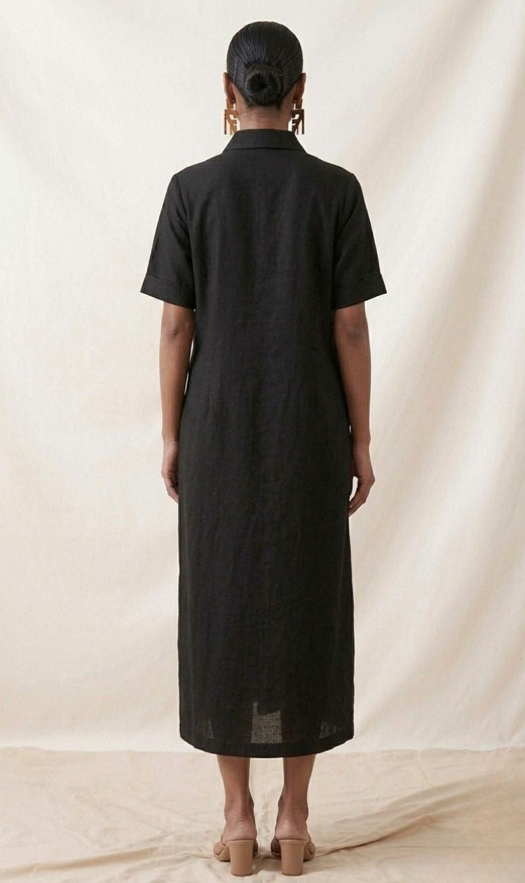The Onyx Line-Art Shirt Dress