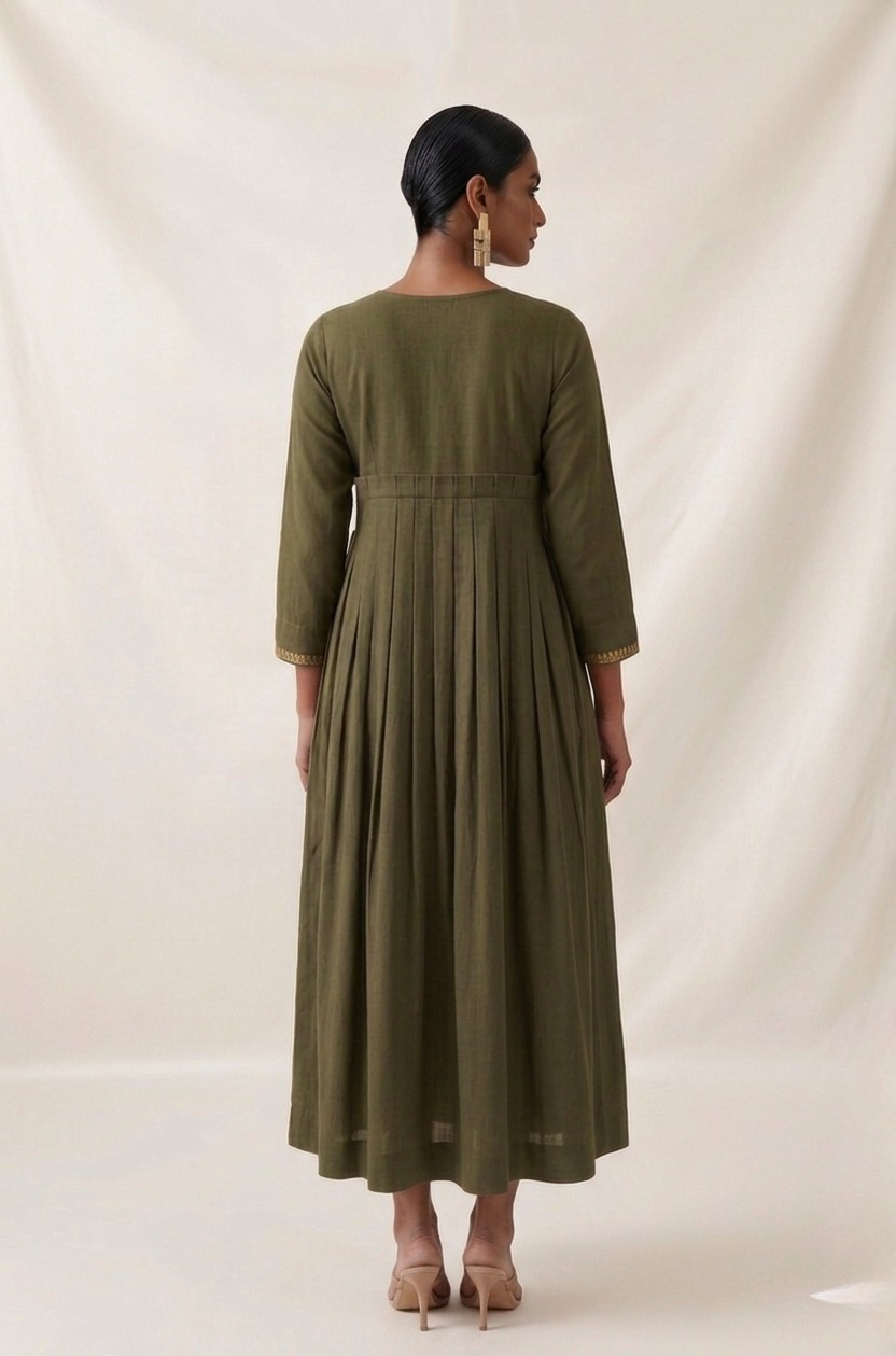Pleat Around Long Dress
