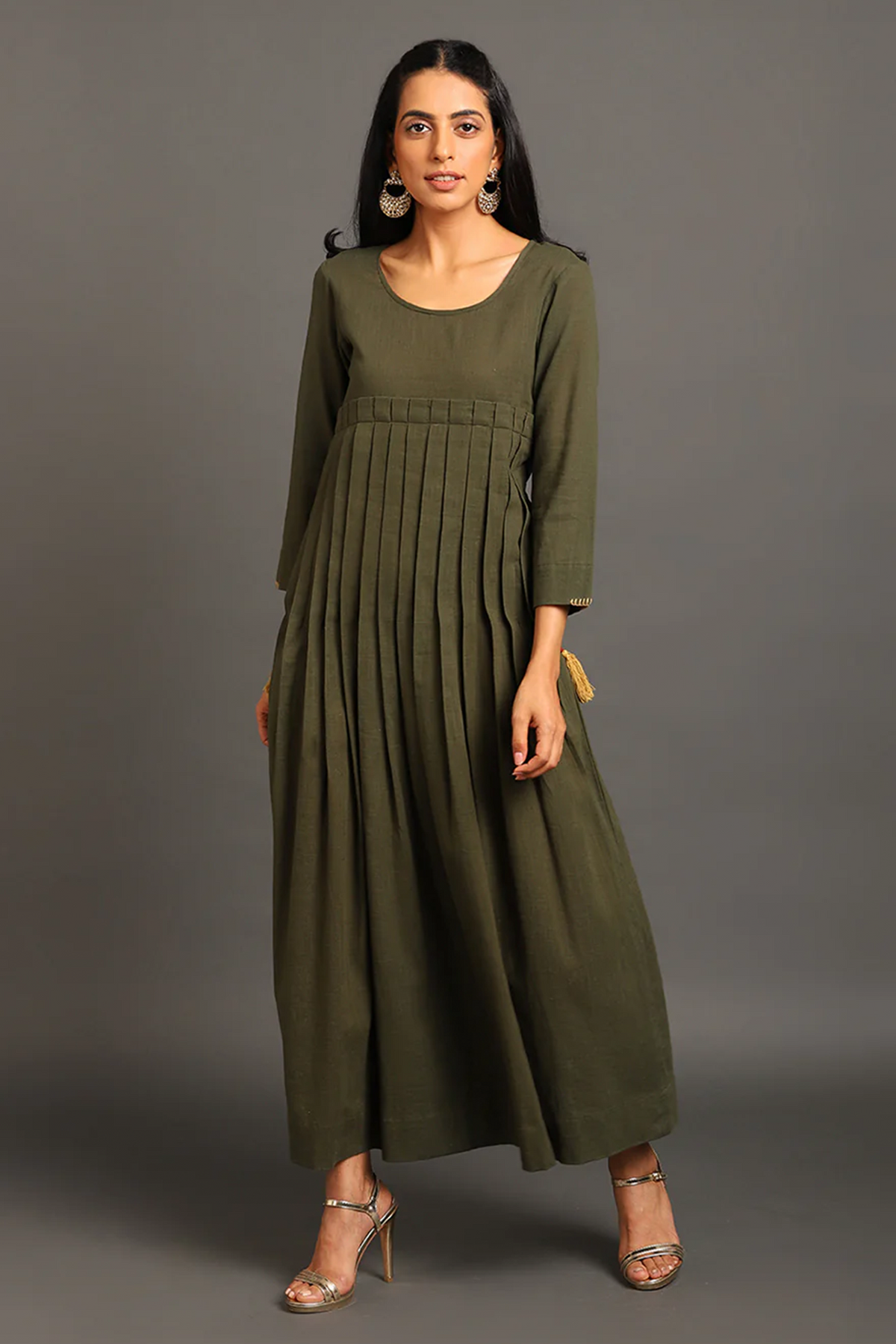 Pleat Around Long Dress