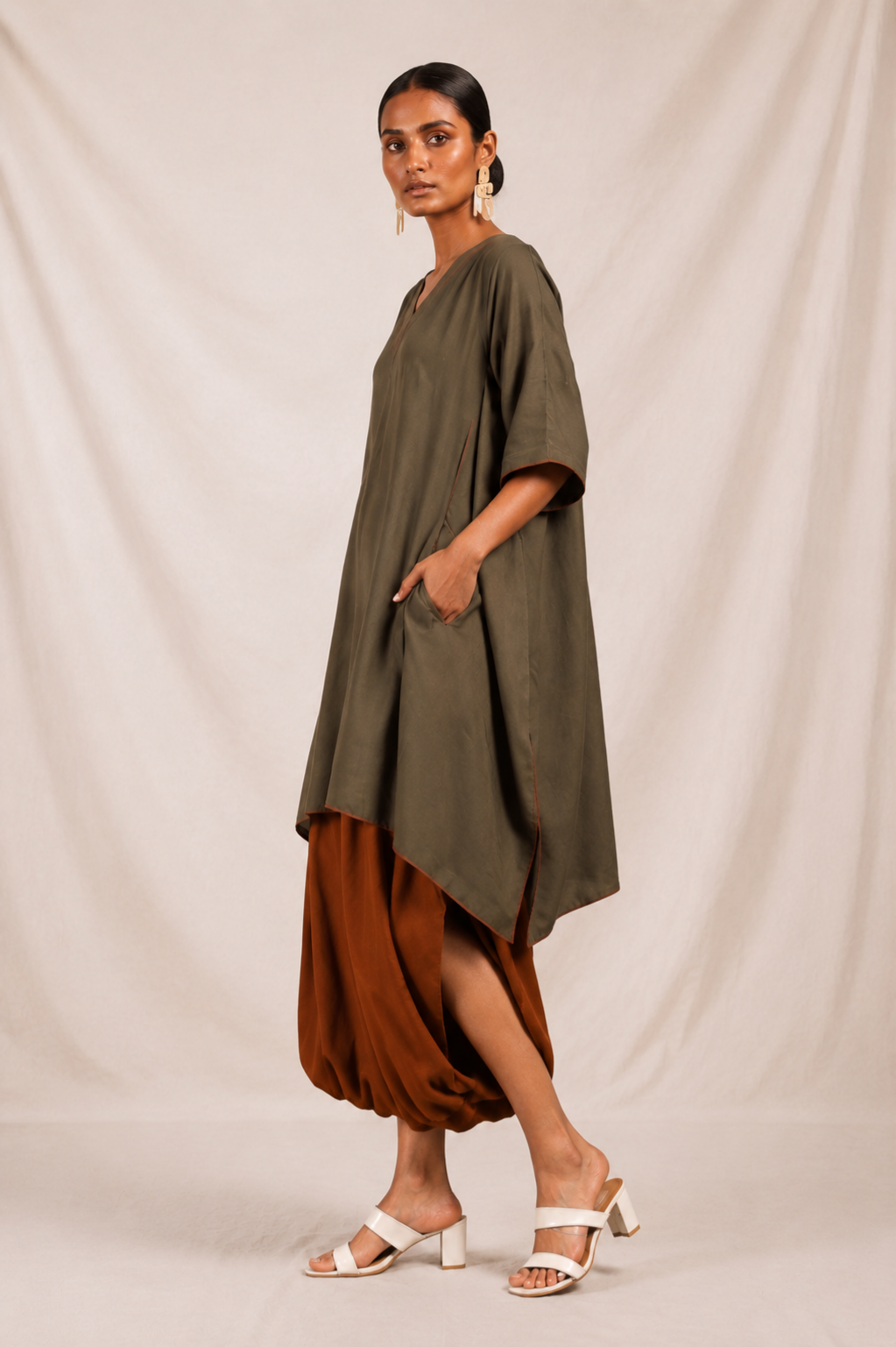 Army Green Sufi Sage Co-ord Set