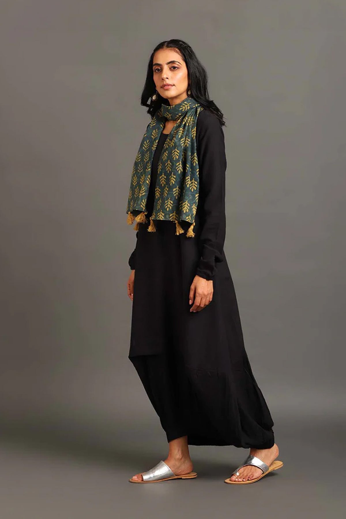Black Boho Balloon Dress