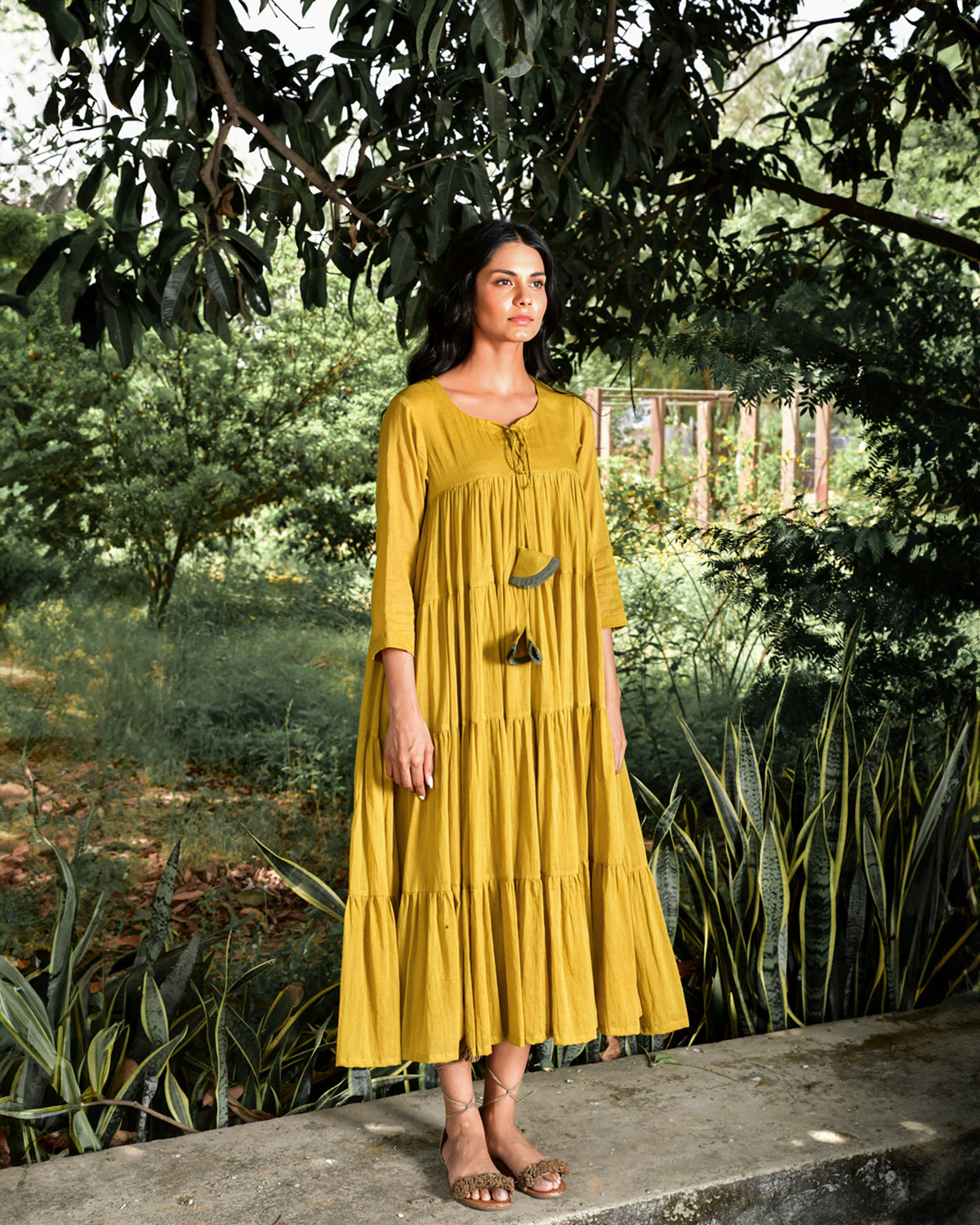 Mustard Summer Tales Casual Summer Dress