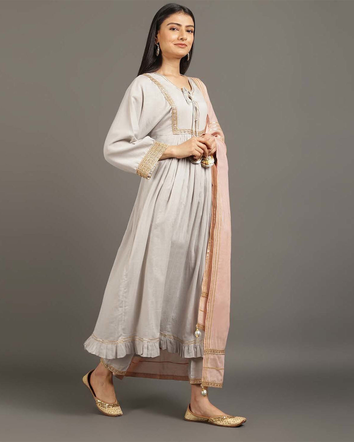 Powder Blue Haseena Kurta Pants Set