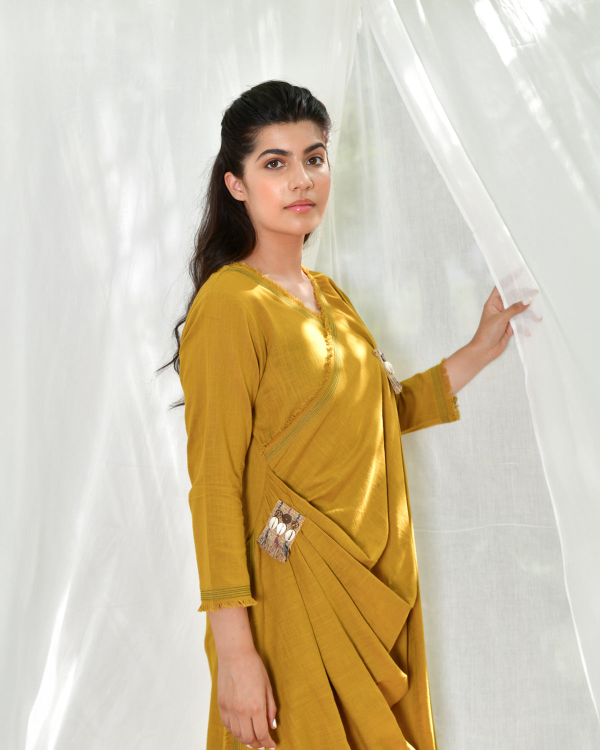 Mustard Sufi Aza Boho Dress