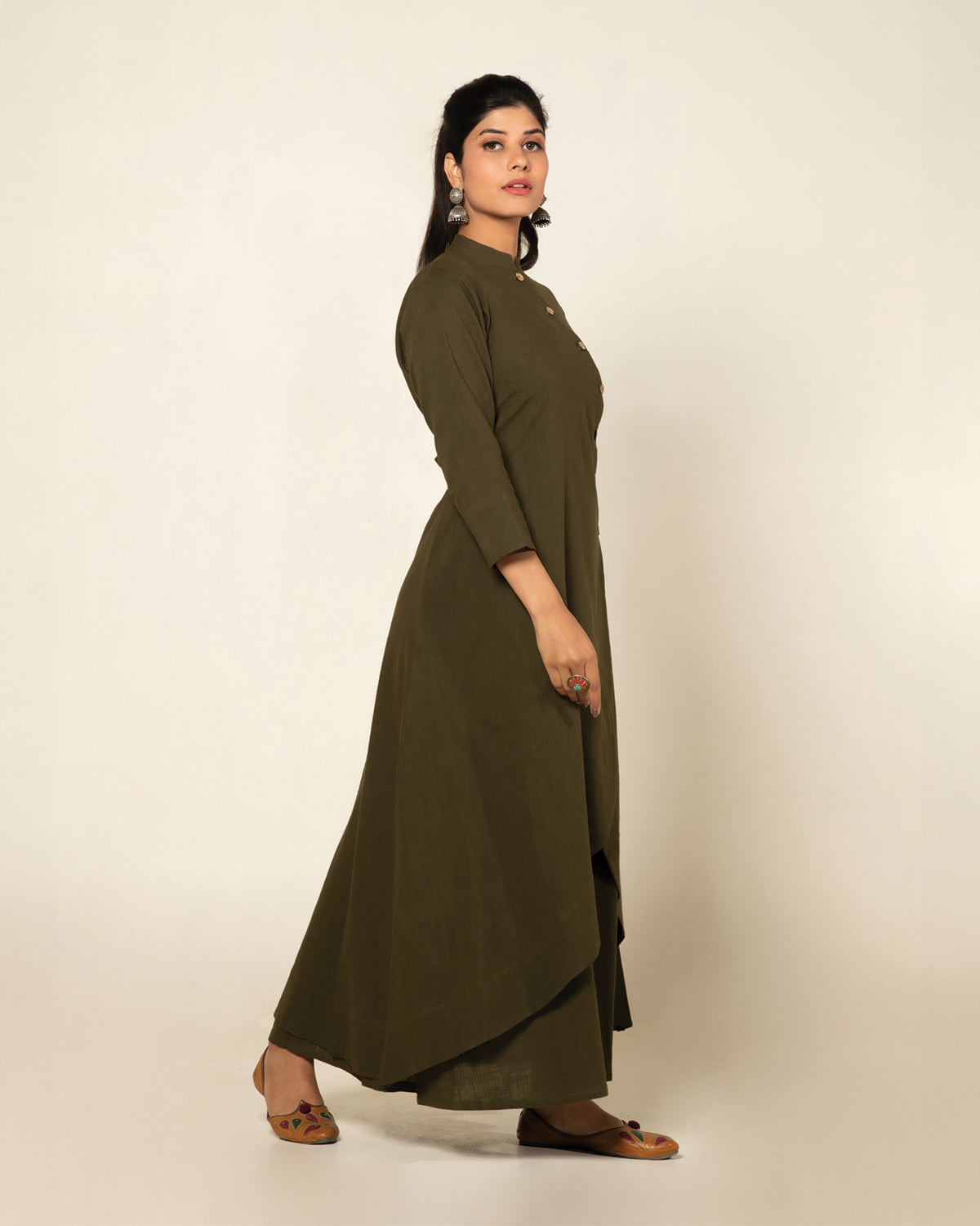 Army Green Everyday Elegance Jacket Dress