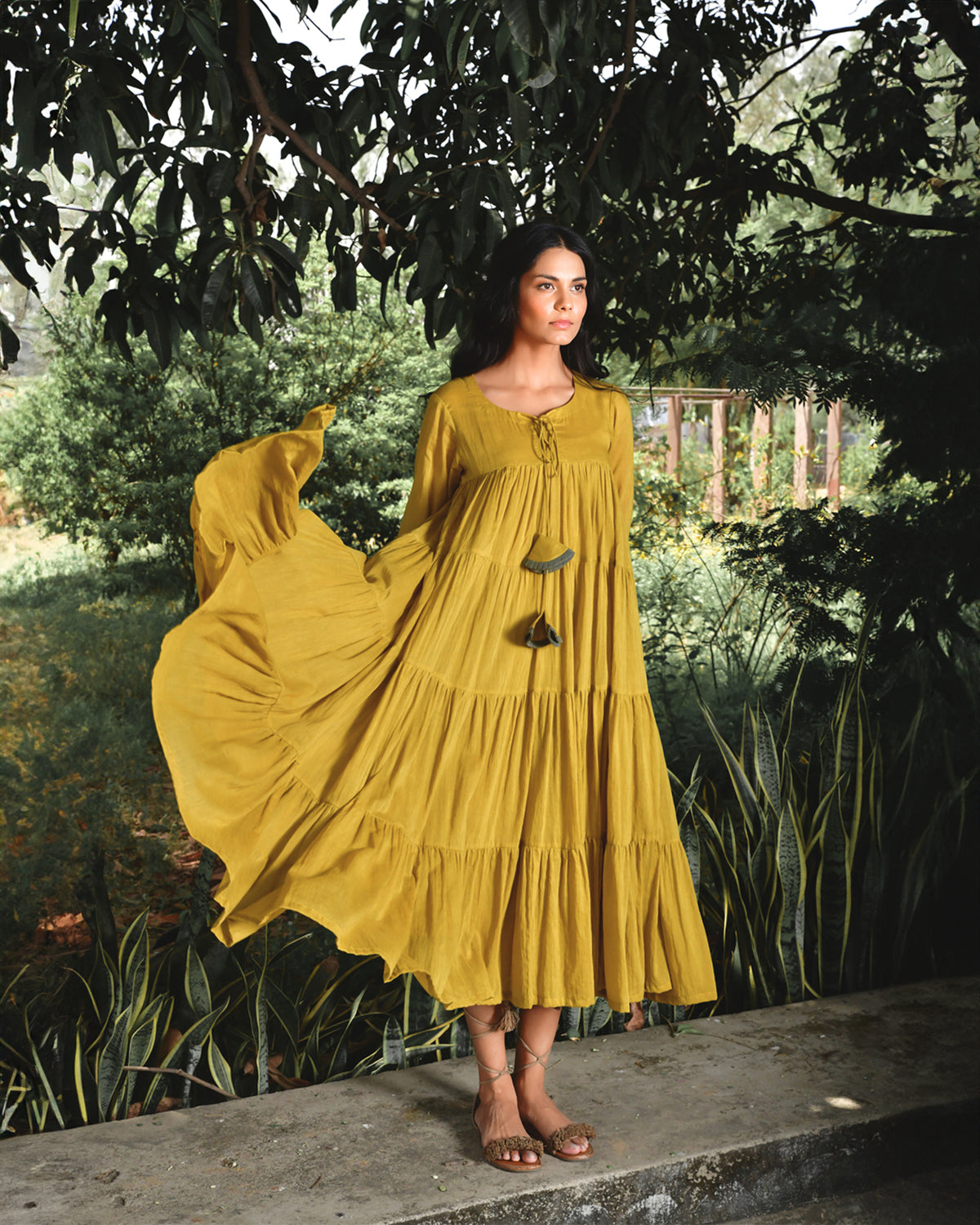 Mustard Summer Tales Casual Summer Dress omaanajaipur