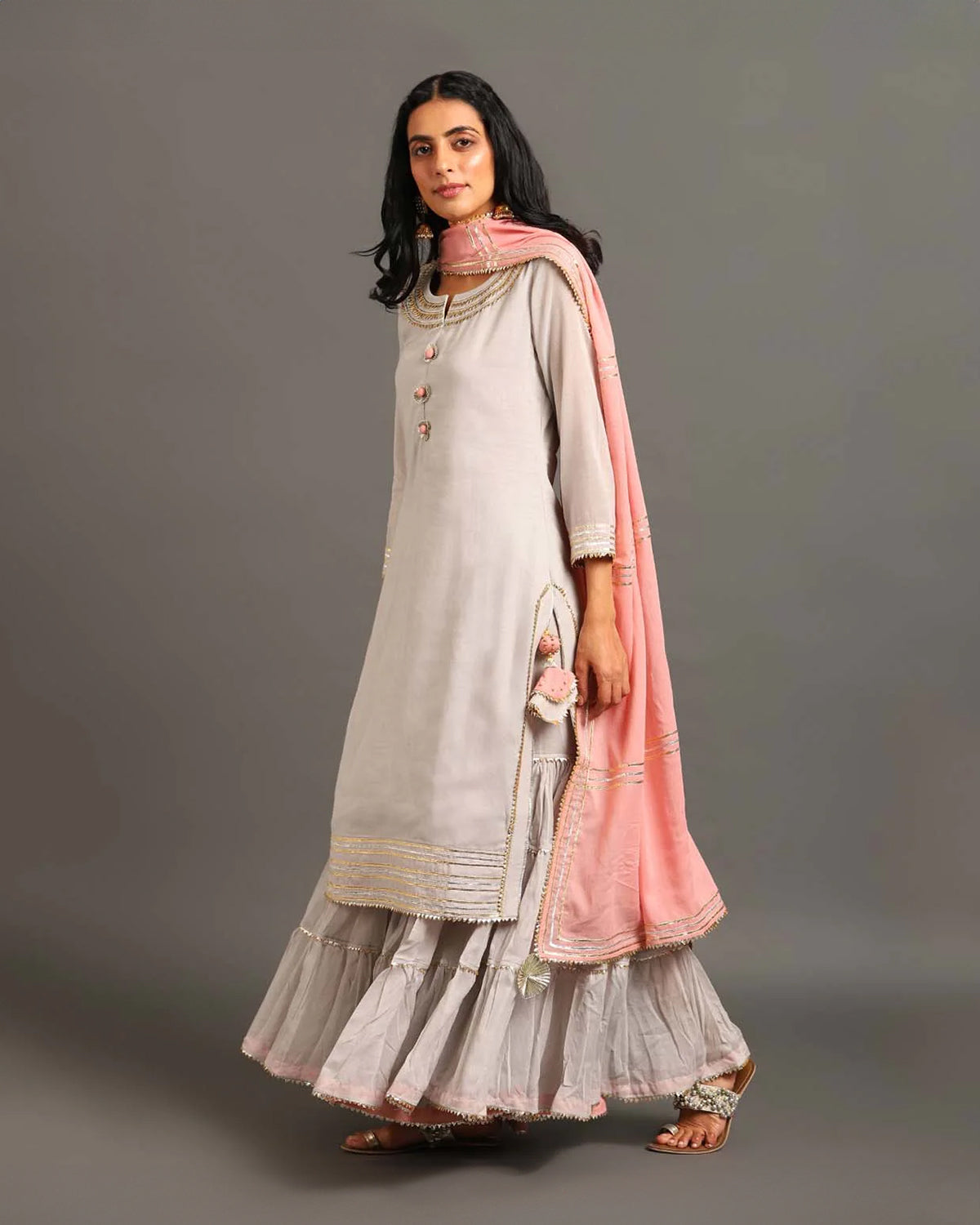 Powder Blue Mehar Kurta Garara Set