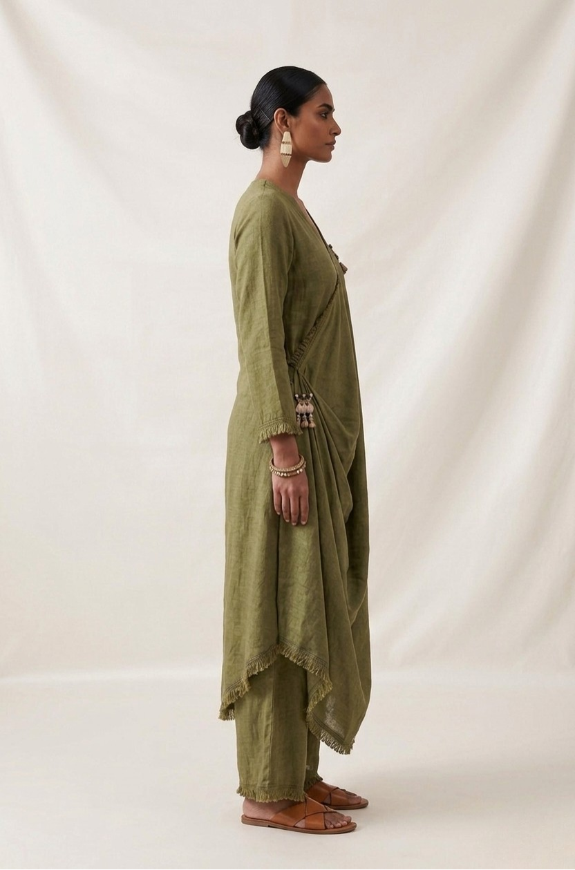 Green Sufi Drape Co-ord Set