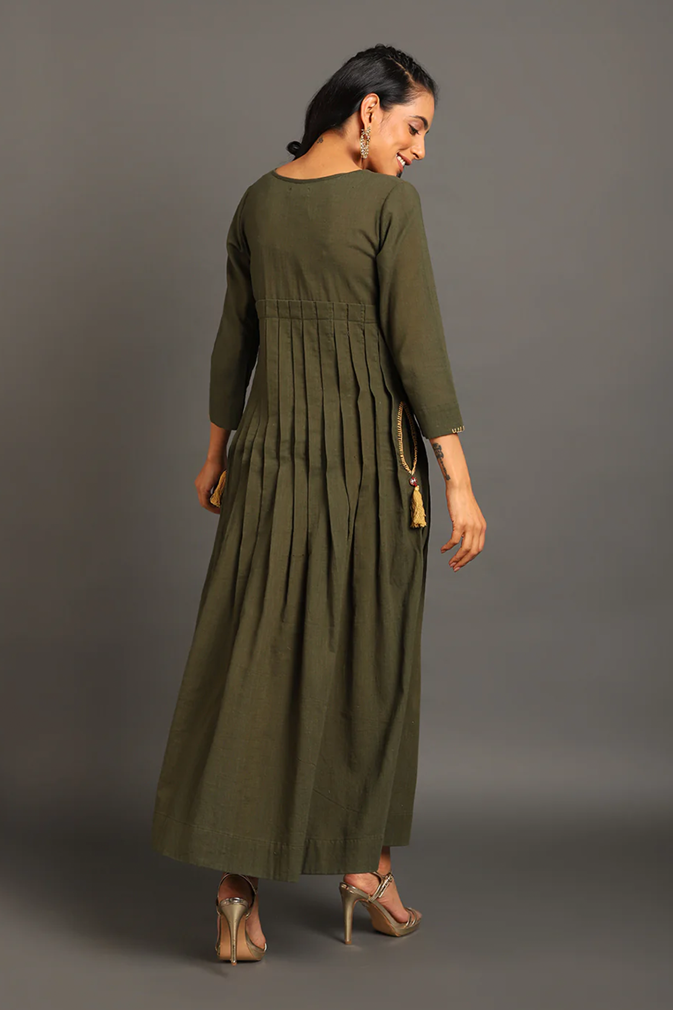 Pleat Around Long Dress