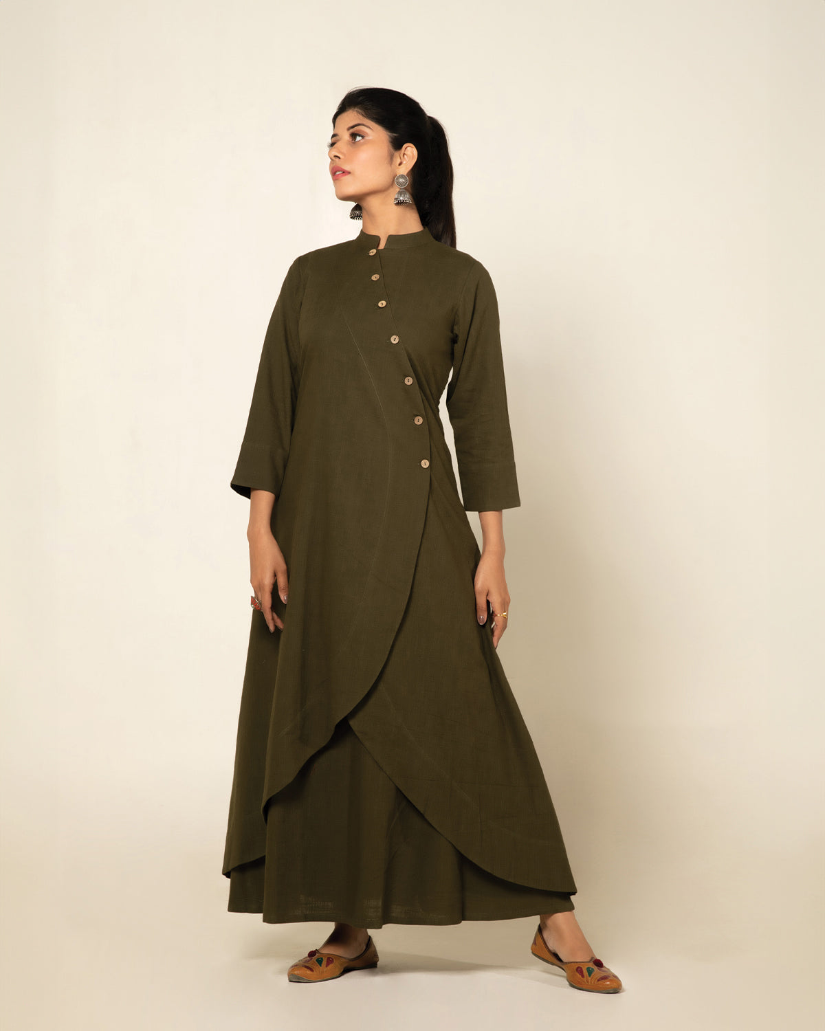 Army Green Everyday Elegance Jacket Dress